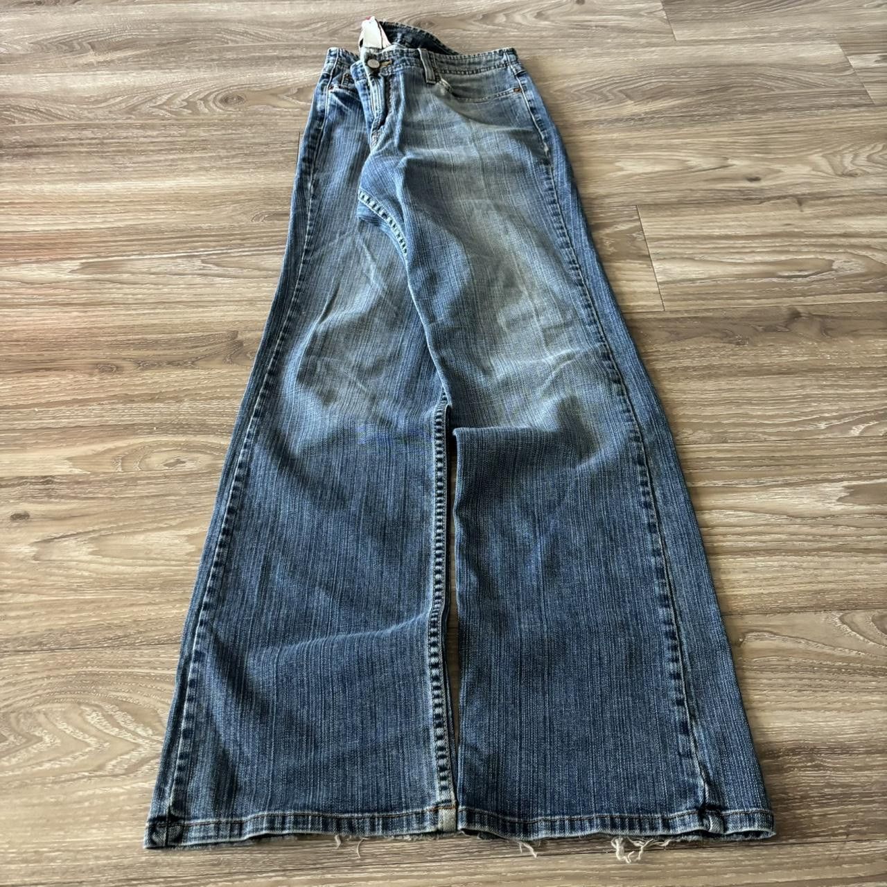 Japanese Brand Crazy Vintage Y2K/2000s Grunge Faded Dark Wash Bootcut Denim Jeans! 32x32 Size US 32 / EU 48 - 3 Thumbnail