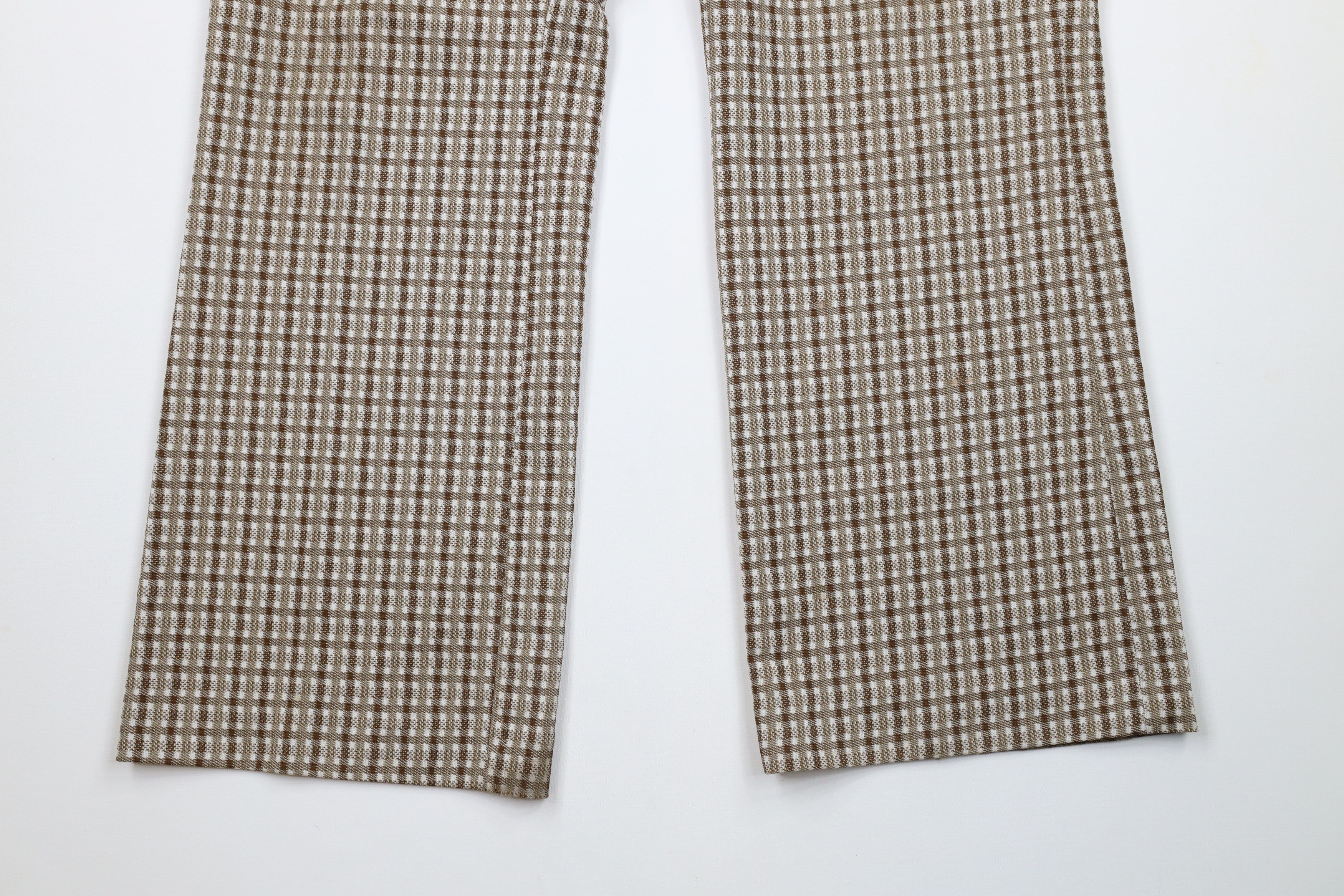 Vintage Vintage 70s Streetwear Knit Bell Bottoms Pants Plaid USA Size US 40 / EU 56 - 4 Thumbnail