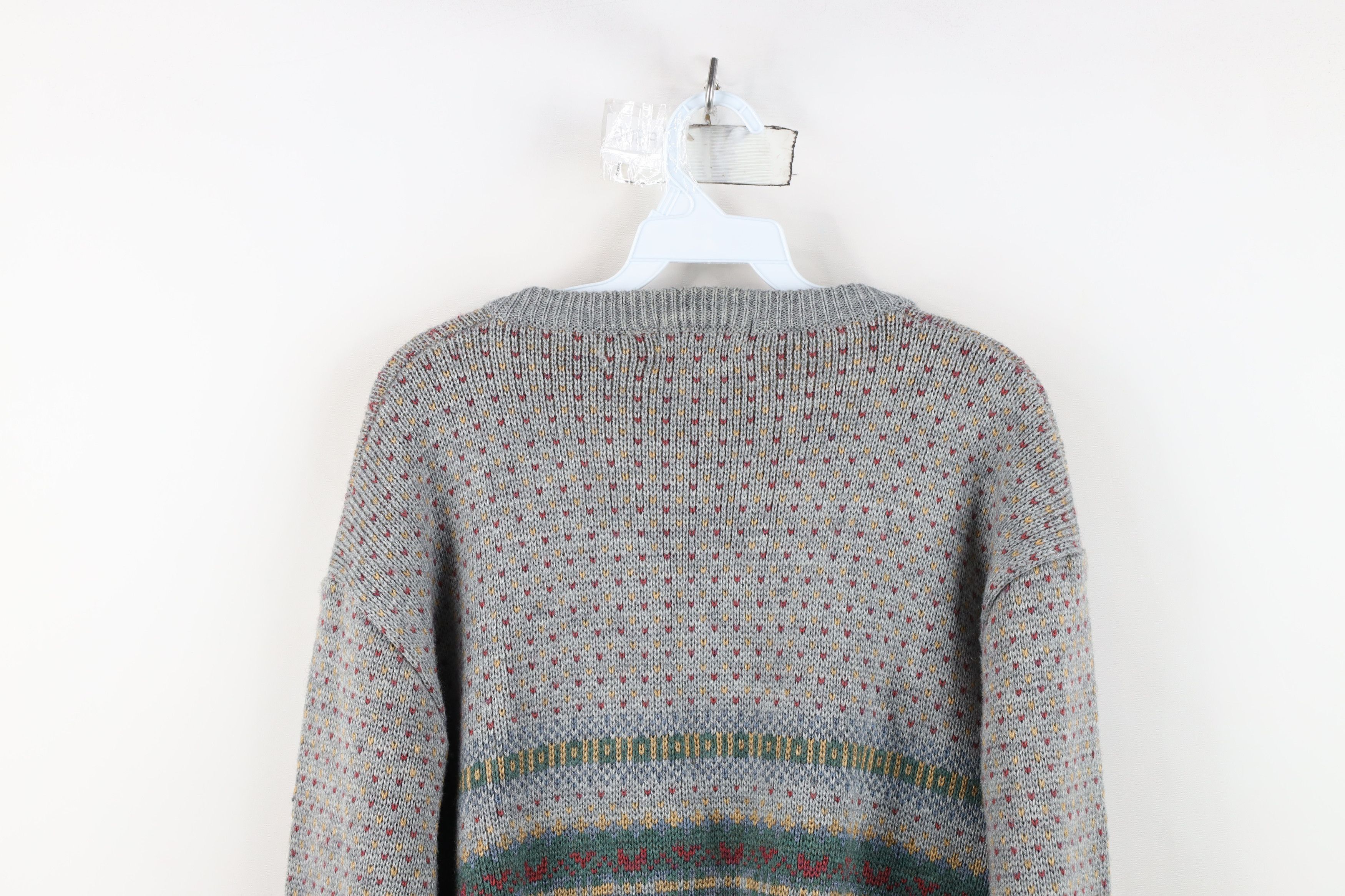 Vintage Vintage 70s Streetwear Rainbow Fair Isle Knit Sweater Size L / US 10 / IT 46 - 12 Thumbnail