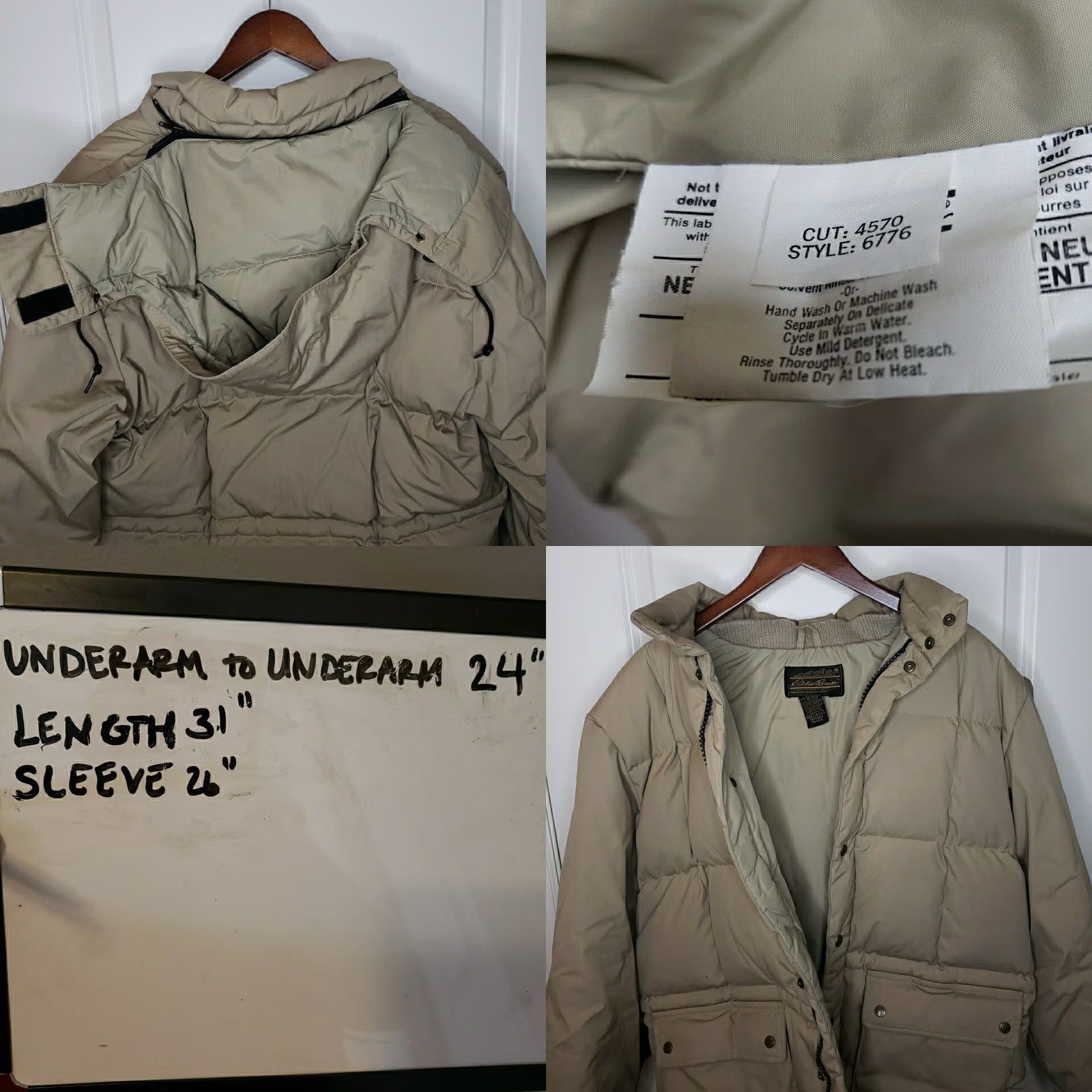 Eddie Bauer VINTAGE Eddie Bauer Jacket Mens M Brown Goose Down Hooded Puffer Tan Men USA Coat Size US M / EU 48-50 / 2 - 8 Thumbnail