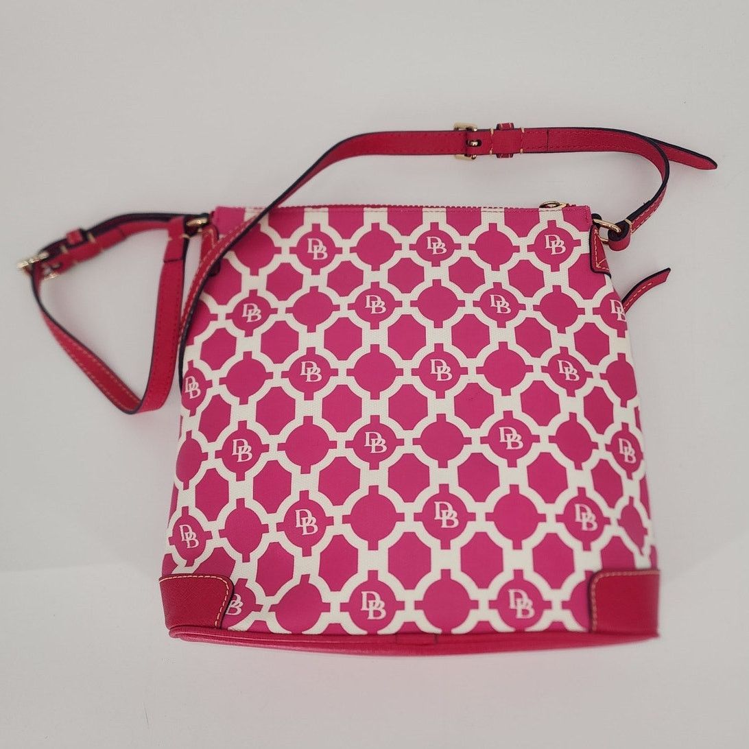 Dooney & Bourke Dooney & Bourke Pink & White Geo Print Canvas Crossbody Size ONE SIZE - 10 Thumbnail