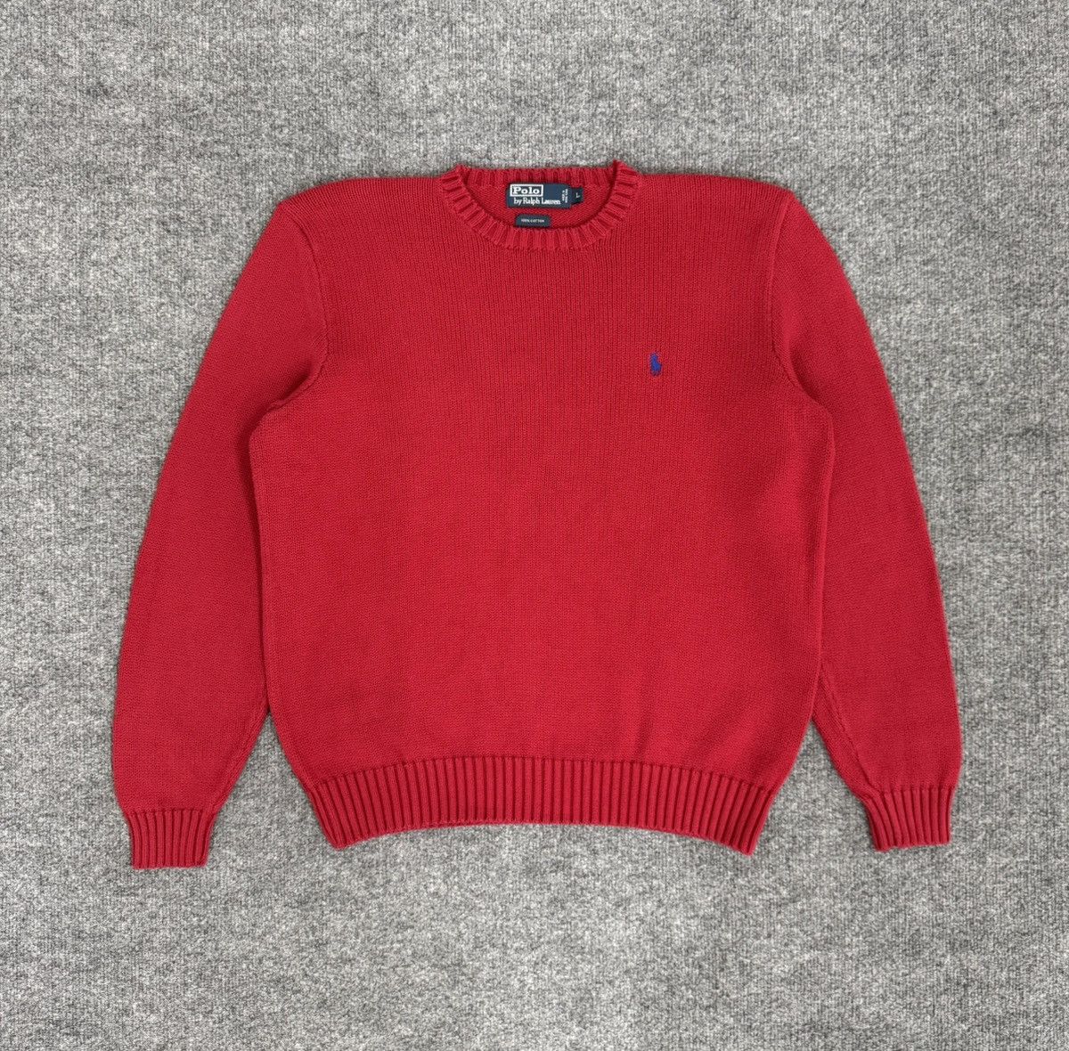 Polo Ralph Lauren Vintage Polo Ralph Lauren Red Cotton Crewneck Sweater Size US L / EU 52-54 / 3 - 1 Thumbnail