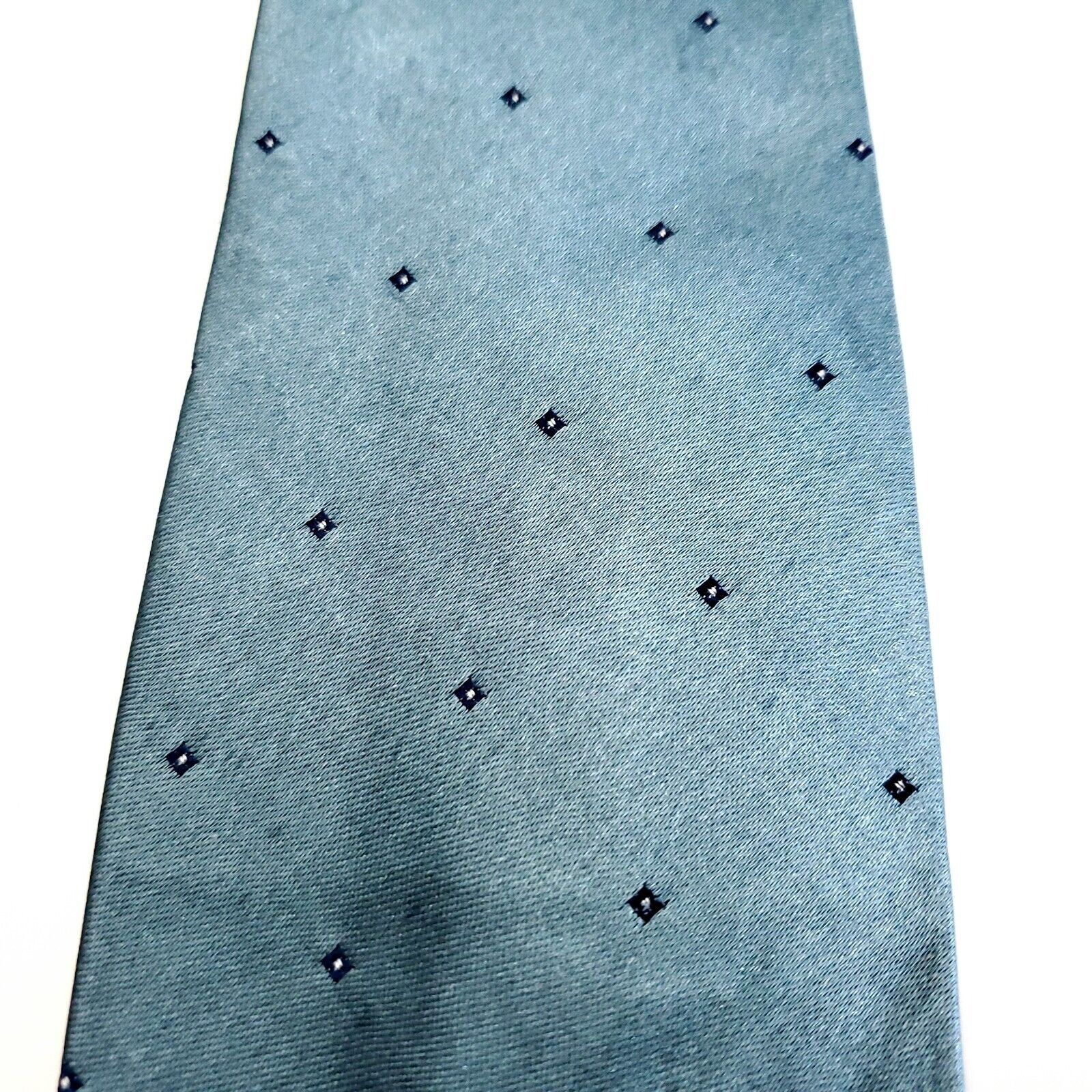 Other Wembley Vintage Satin Green Geometric Print Silk Tie Size ONE SIZE - 2 Thumbnail