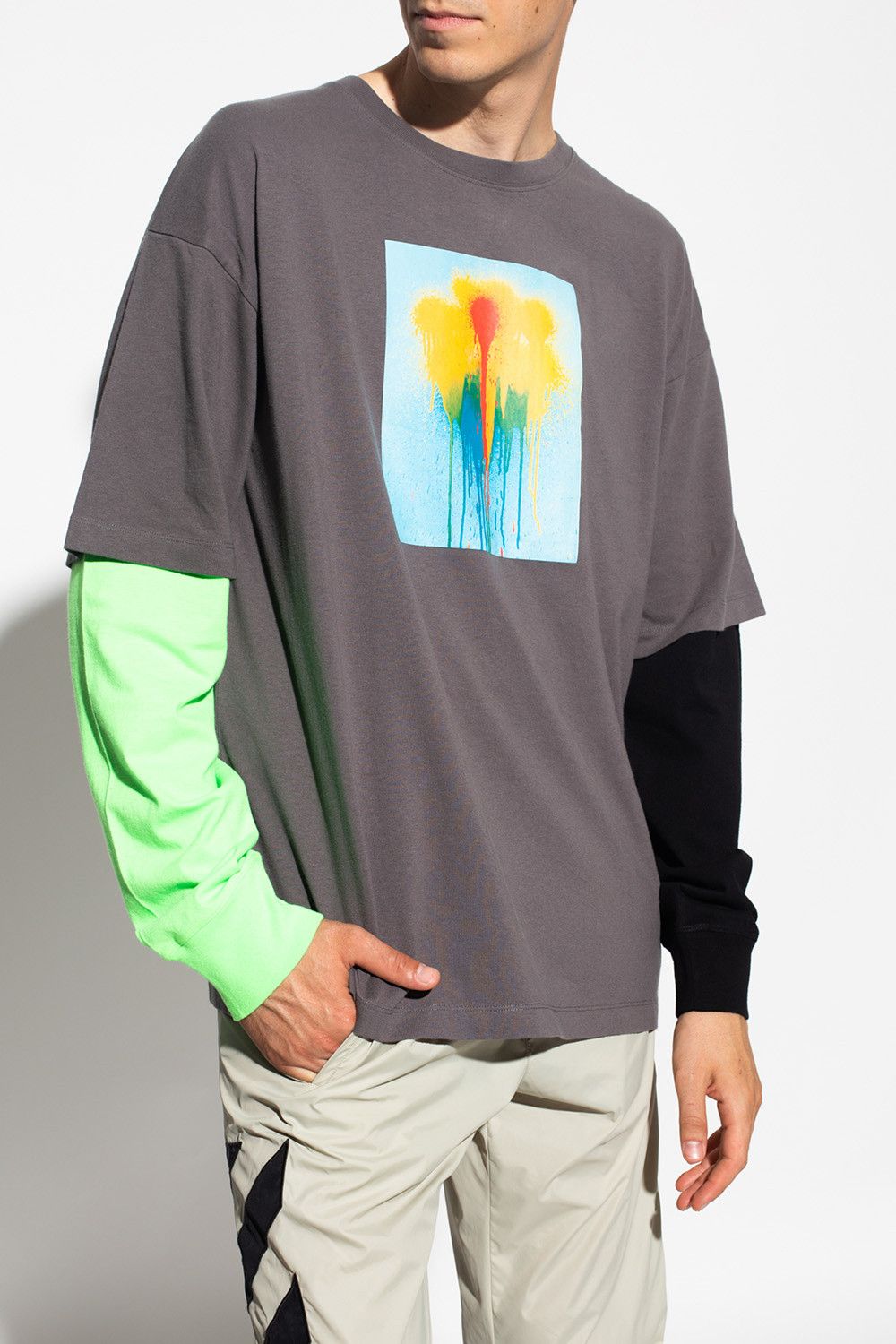 Off-White x Katsu Painting Double Layer Multicolour T-shirt Size US XS / EU 42 / 0 - 4 Thumbnail