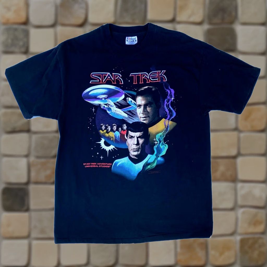 Hanes Vintage 1991 Star Trek Adventure T-Shirt Double-Sided Made in USA Sz L Size US L / EU 52-54 / 3 - 1 Thumbnail