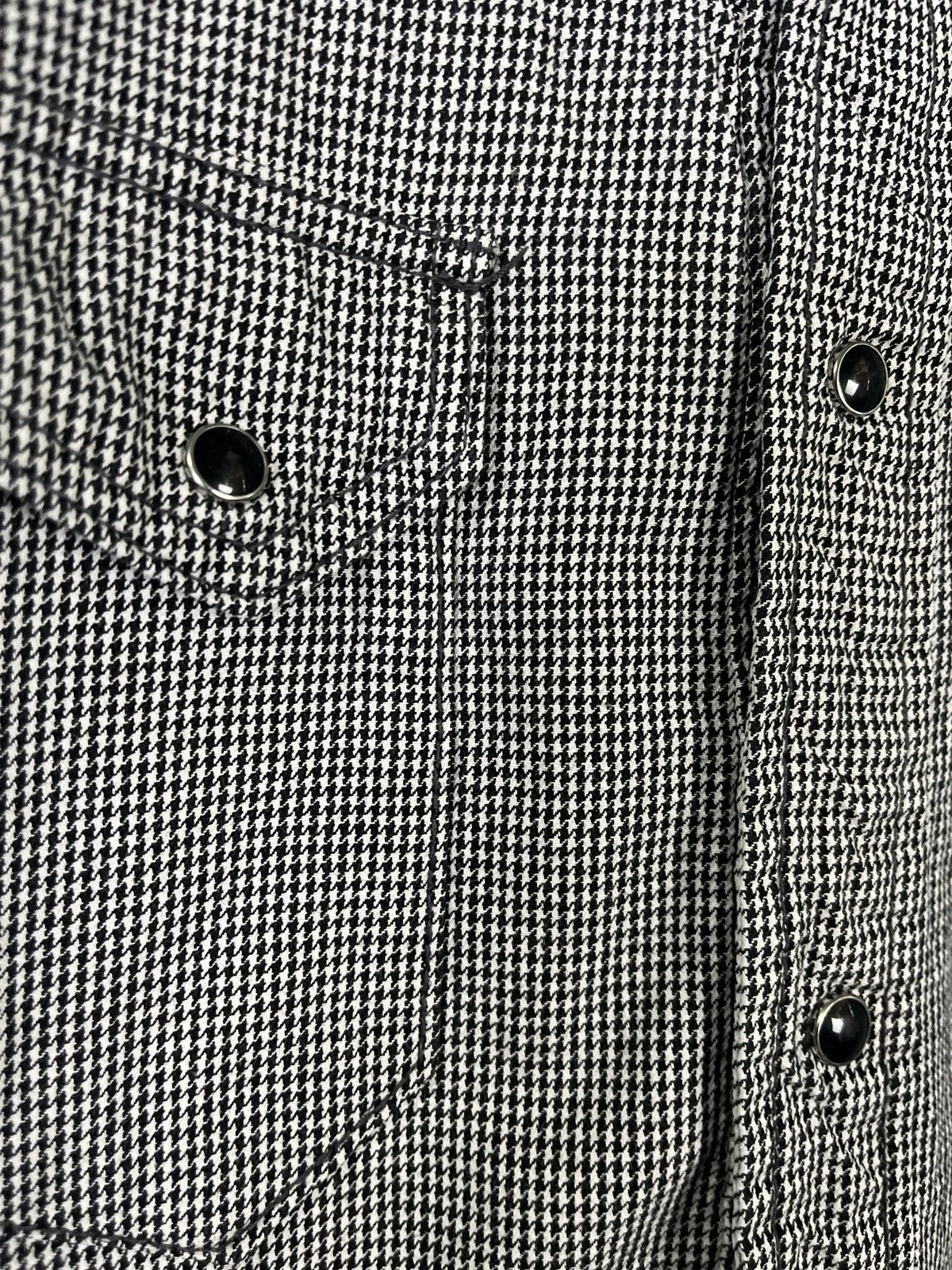 Japanese Brand Dogman Pearl Snap Button Houndstooth Long Sleeves Size US L / EU 52-54 / 3 - 8 Thumbnail