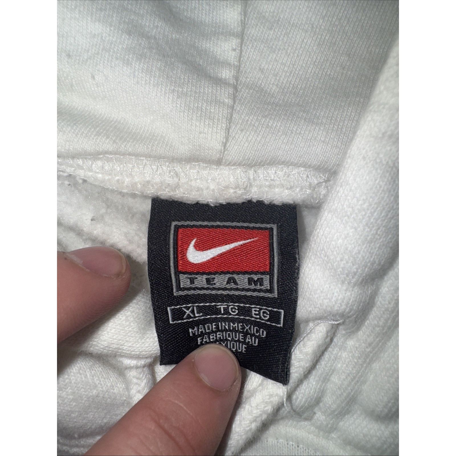 Nike × Vintage Nike Center Swoosh Texas Hoodie White University Longhorns Size US XL / EU 56 / 4 - 3 Thumbnail