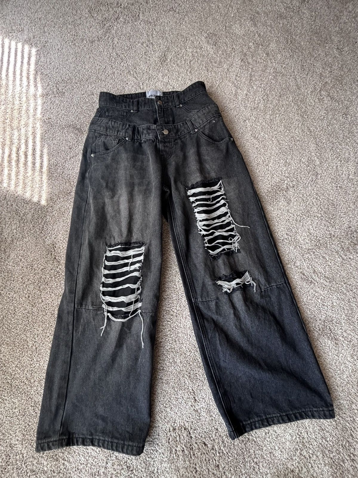Other Distressed Double Belt Denim Size US 30 / EU 46 - 1 Thumbnail