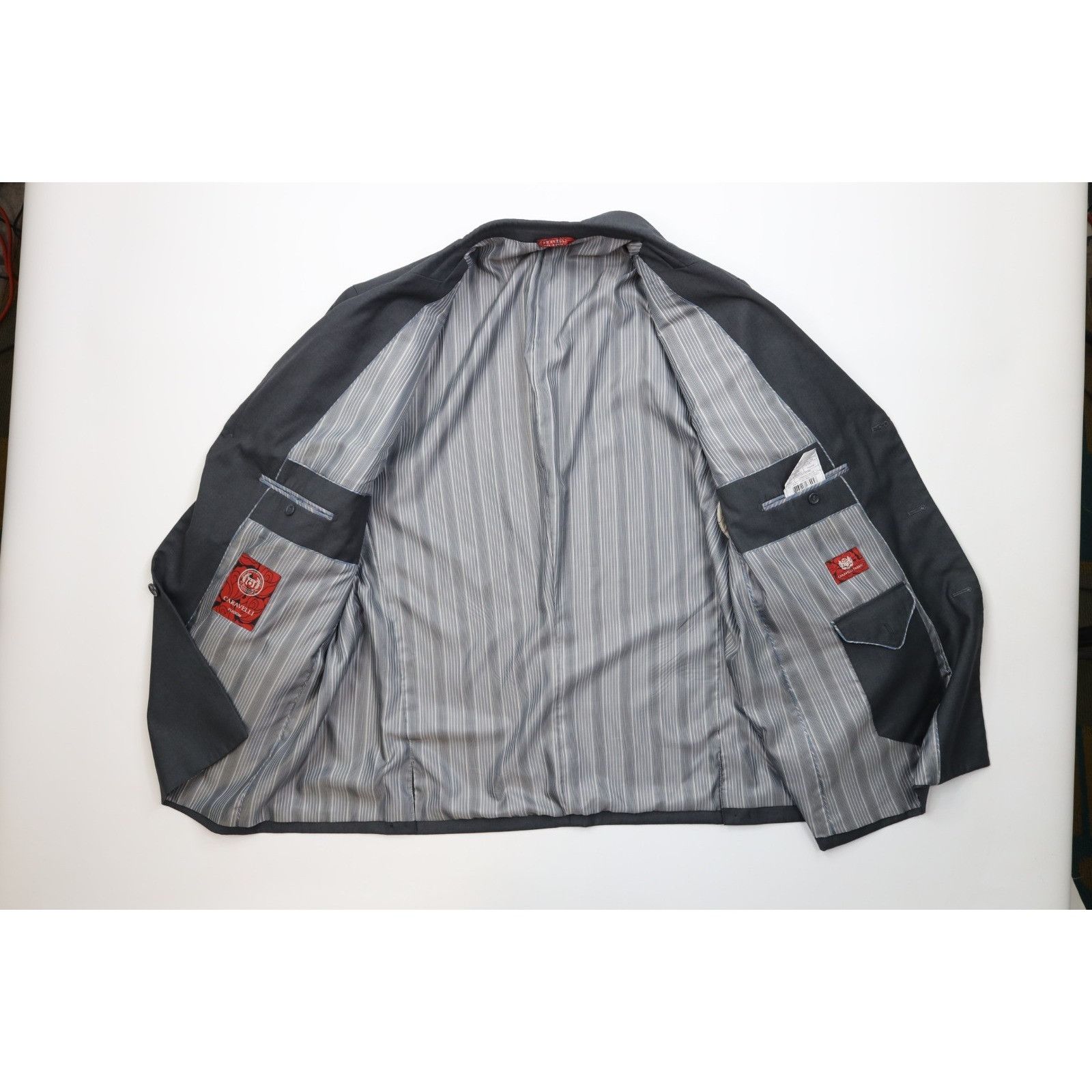 Caravelli Caravelli Super 150s 3 Piece Suit Wedding Gray Size 54R - 3 Thumbnail