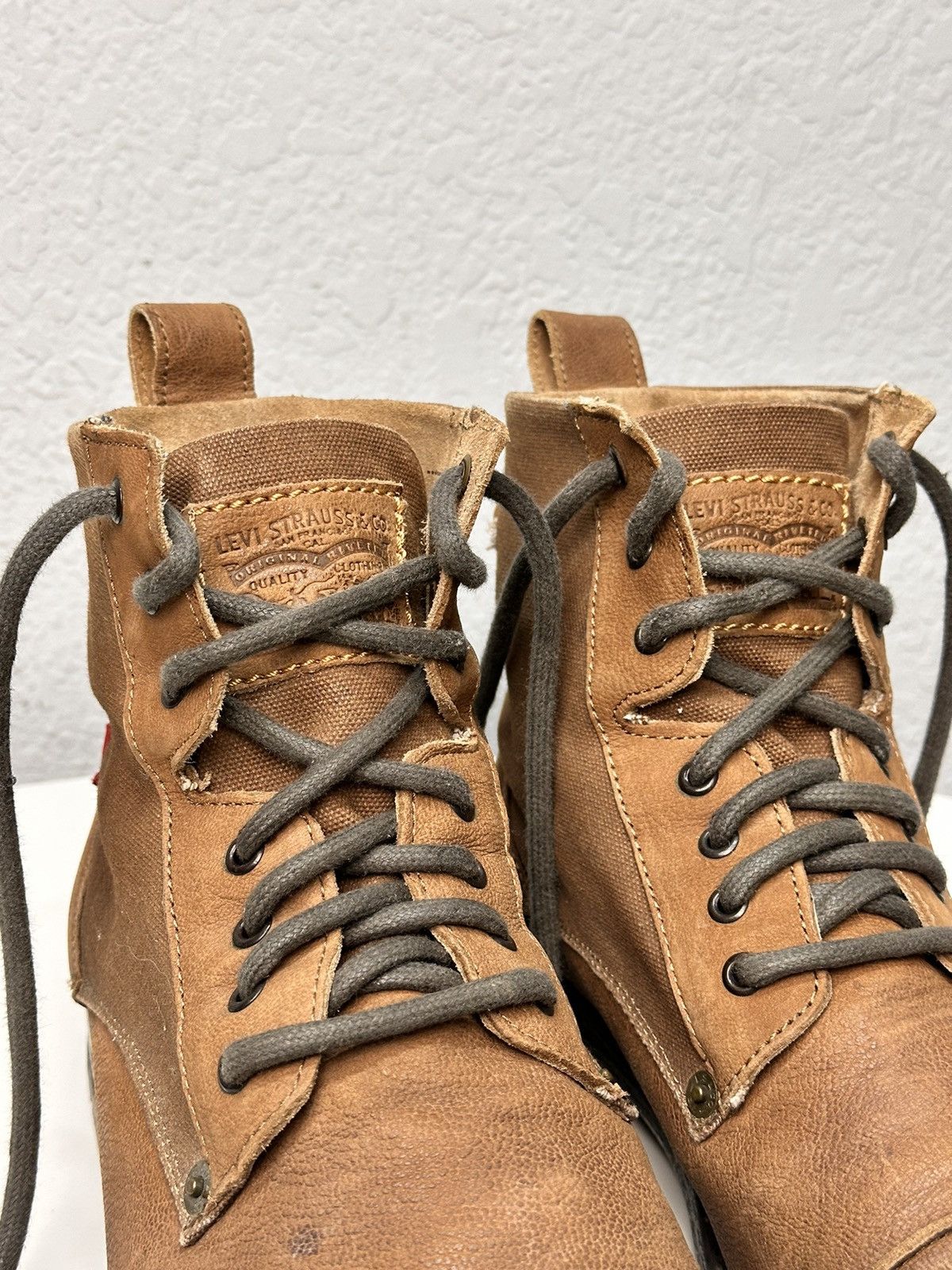 14th Addiction Combat Levi’s brown leather boots vintage Guidi Handmade GOA Size US 11 / EU 44 - 9 Thumbnail