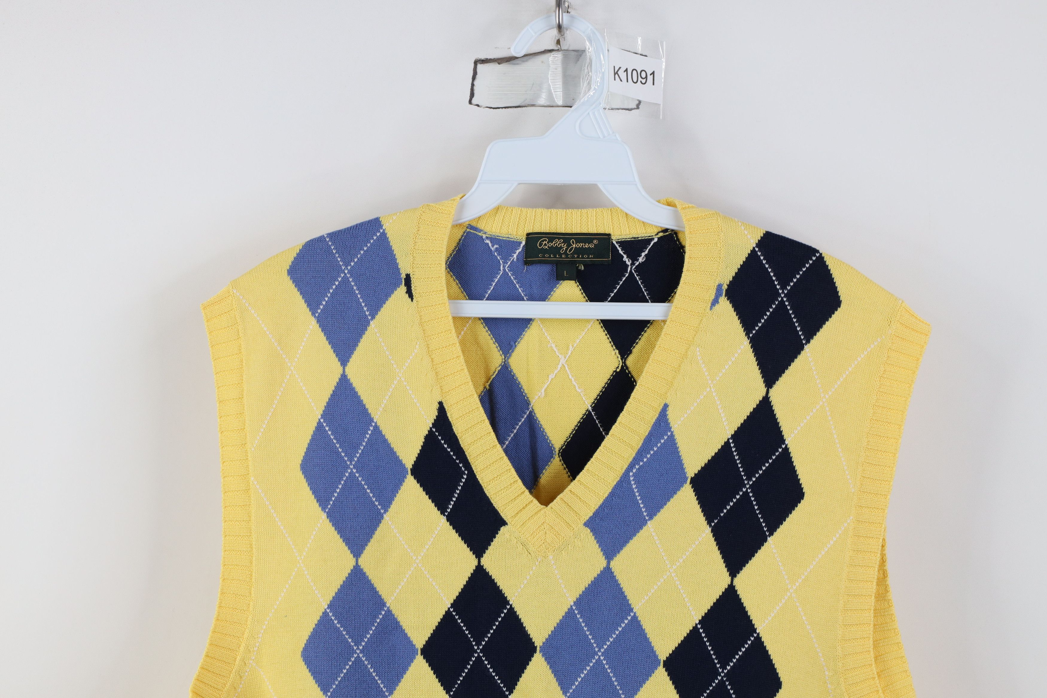 Vintage Vintage 90s Streetwear Cotton Knit V-Neck Sweater Vest Size US L / EU 52-54 / 3 - 2 Thumbnail