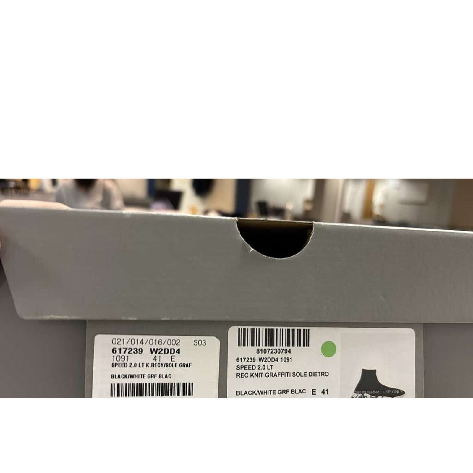 Balenciaga o1rshd1 Rec Knit Graffiti Speed 2.0 Lt Sneakers Black/White Size US 8 / EU 41 - 18 Thumbnail