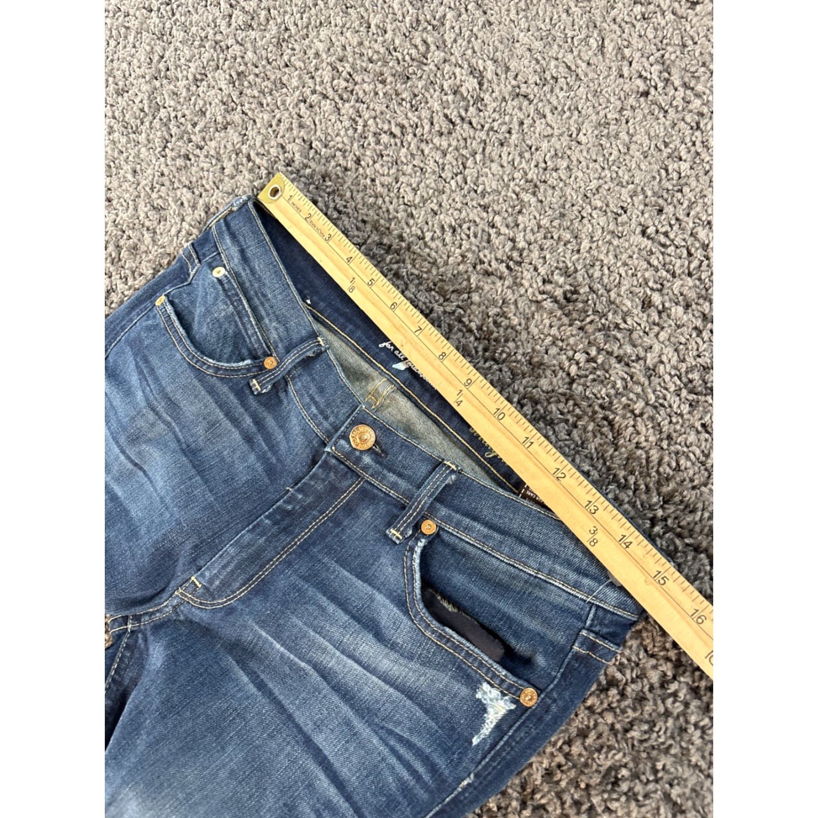 7 For All Mankind Seven for All Mankind Modern Straight Jeans Womens 31x30 Dark Wash Jeans Size 24" / US 00 / IT 34 - 4 Thumbnail