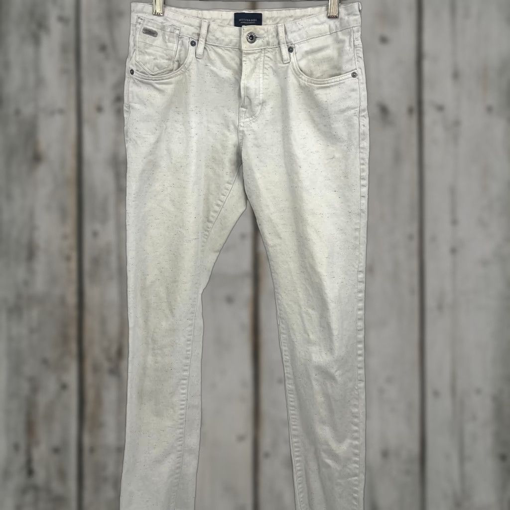 Scotch & Soda Scotch & Soda Jeans Mens 29 x 30 Gray Ralston Caliente Button Fly Distress RAW - Denim Slim Regular Retro 2010s Mens Jeans Size US 29 - 1 Thumbnail