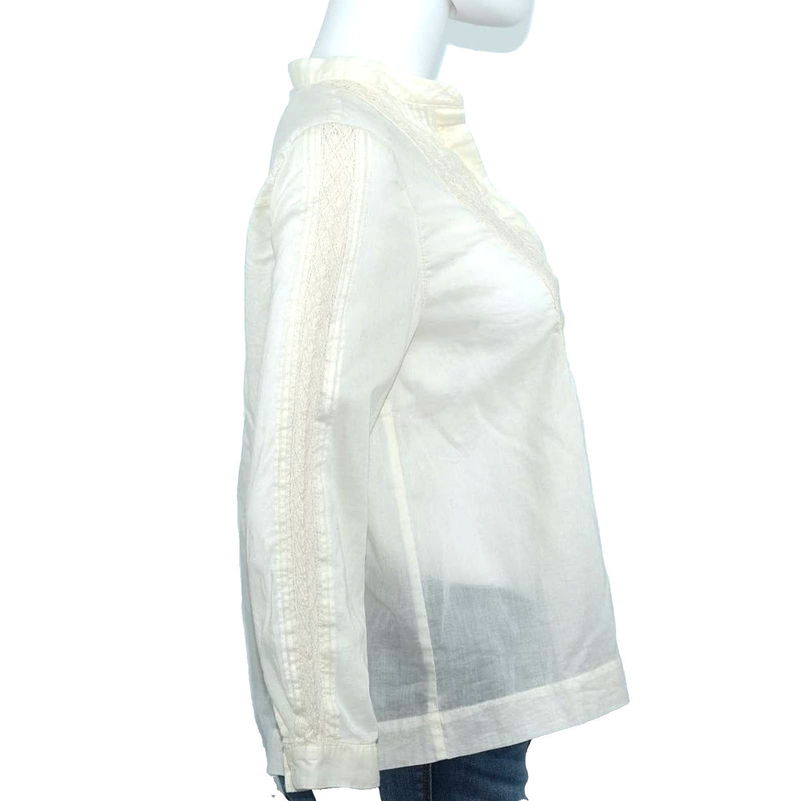 Madewell Madewell 1/4 Sleeve Pintuck Peasant Cream Blouse Size Small Size S / US 4 / IT 40 - 4 Thumbnail