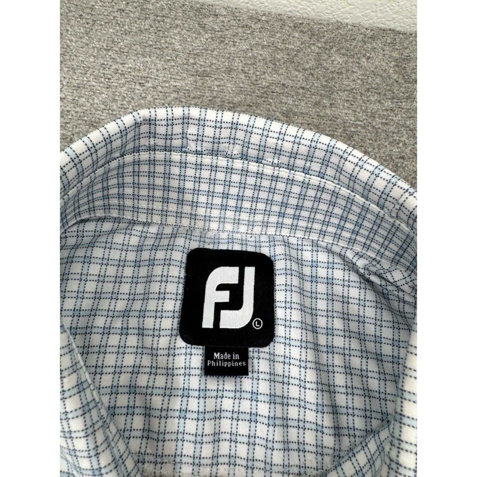 Footjoy FootJoy Polo Shirt Mens L White Multicolor Short Sleeve Golf Check Logo FJ Embroidered Breathable Performance Size US L / EU 52-54 / 3 - 5 Thumbnail
