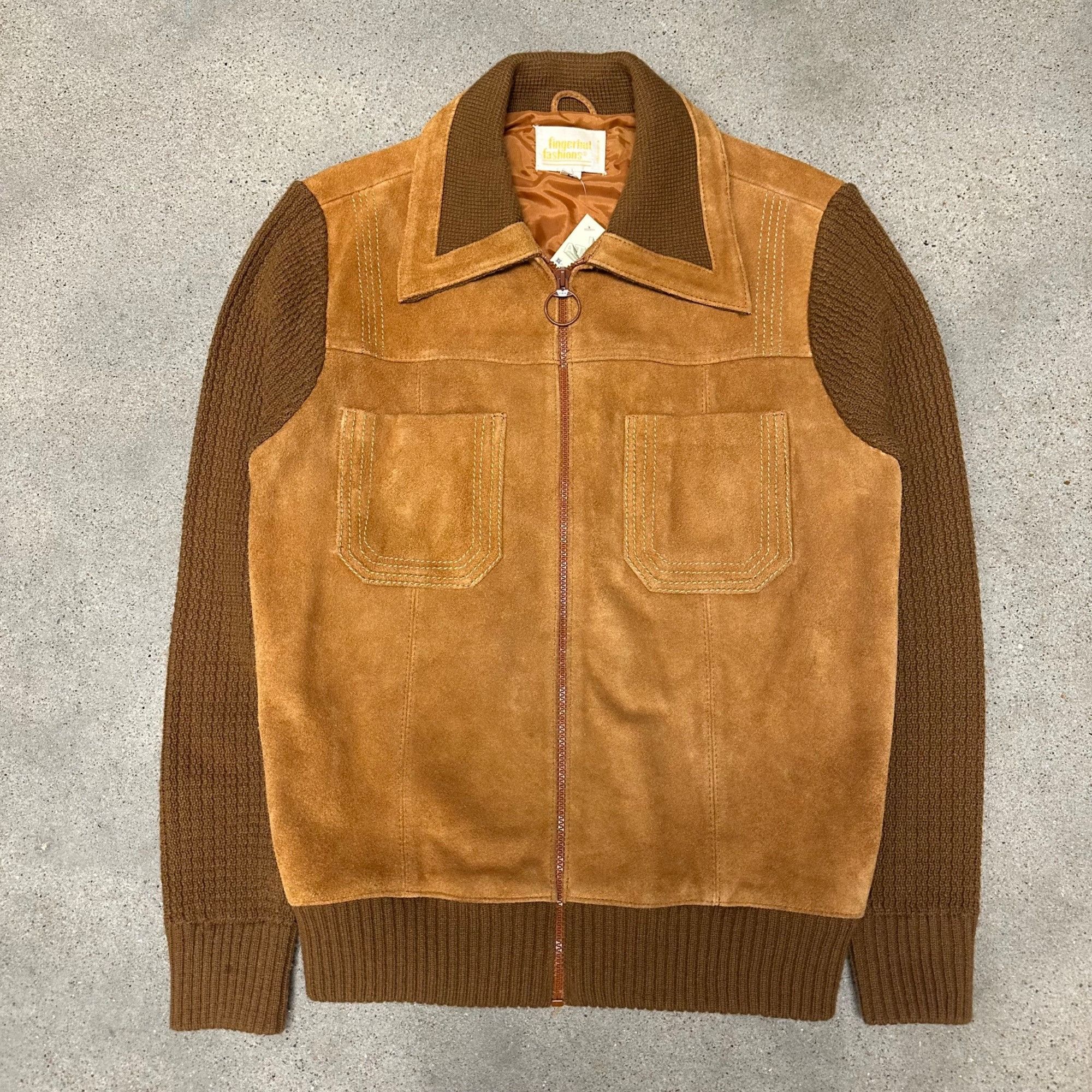 Veste En Daim Et Tricot - Taille M - Beige - Occasion Très Bon état