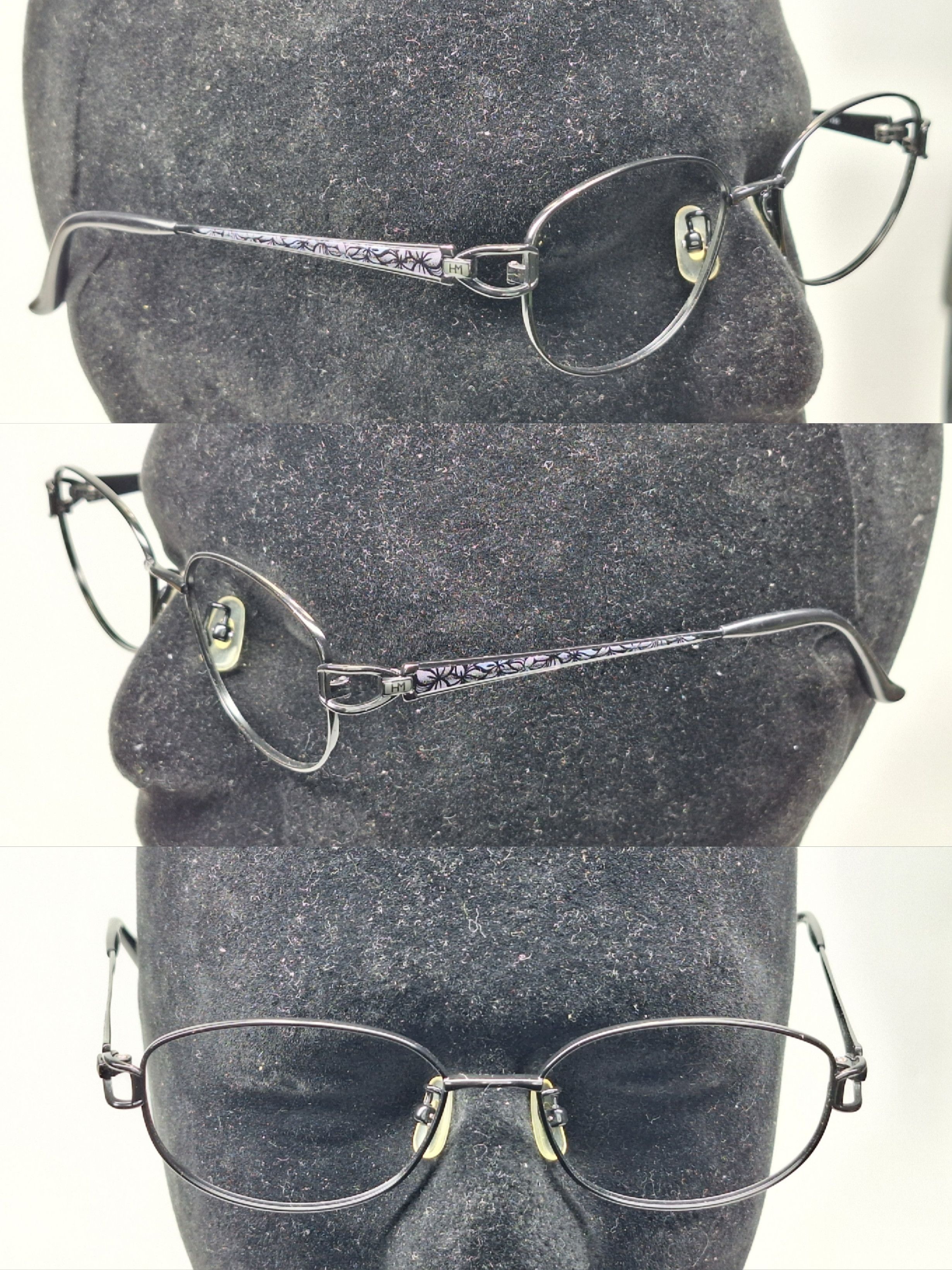 Hanae Mori Hanae Mori HM-7705 Ti-P Beta Titanium Floral Temple Eyeglass Size ONE SIZE - 3 Thumbnail