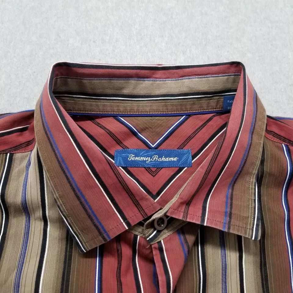 Tommy Bahama Tommy Bahama Shirt Mens XL Striped Long Sleeve Pocket Size US XL / EU 56 / 4 - 7 Thumbnail