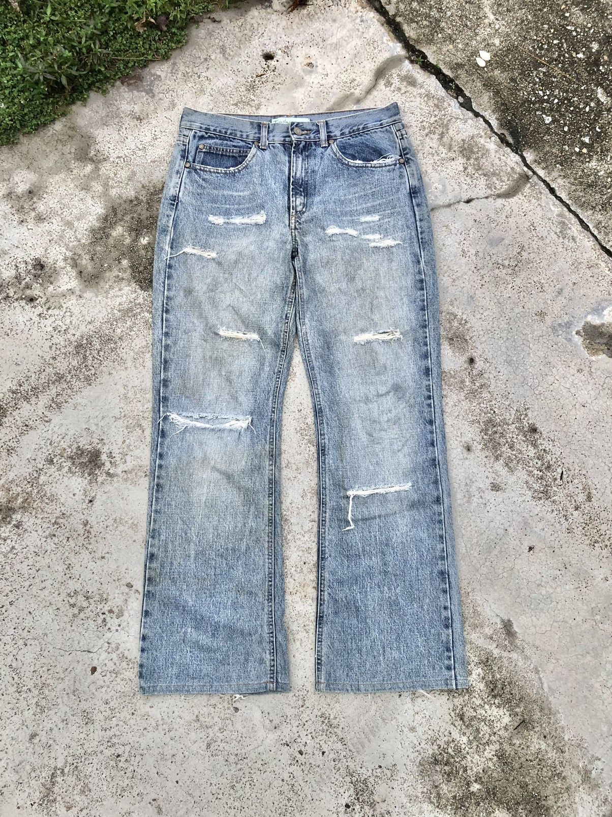 Hypebeast FLARED⚡️⚡️TEQUILA DISTRESSED JEANS Size US 30 / EU 46 - 1 Thumbnail