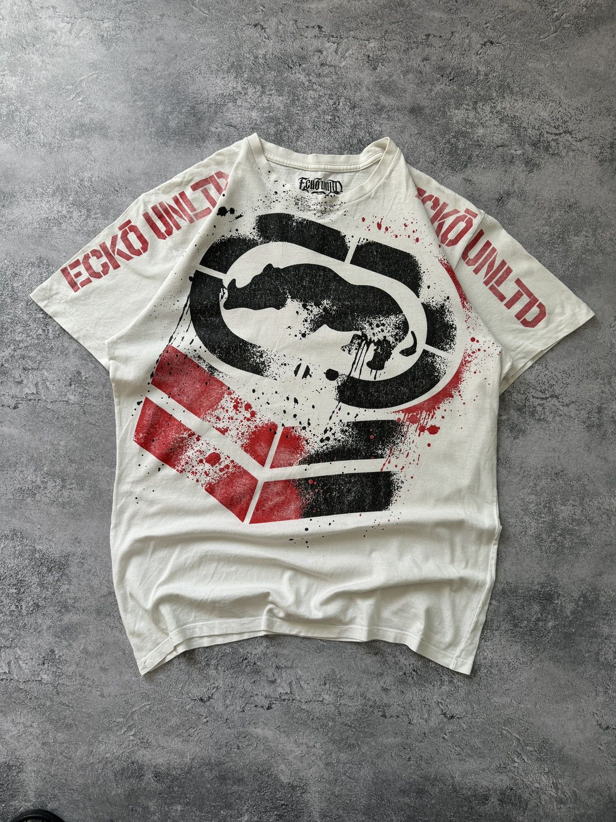 Ecko Unltd. Vintage Ecko Unlimited Big Logo White T-Shirt size L Size US L / EU 52-54 / 3 - 1 Thumbnail