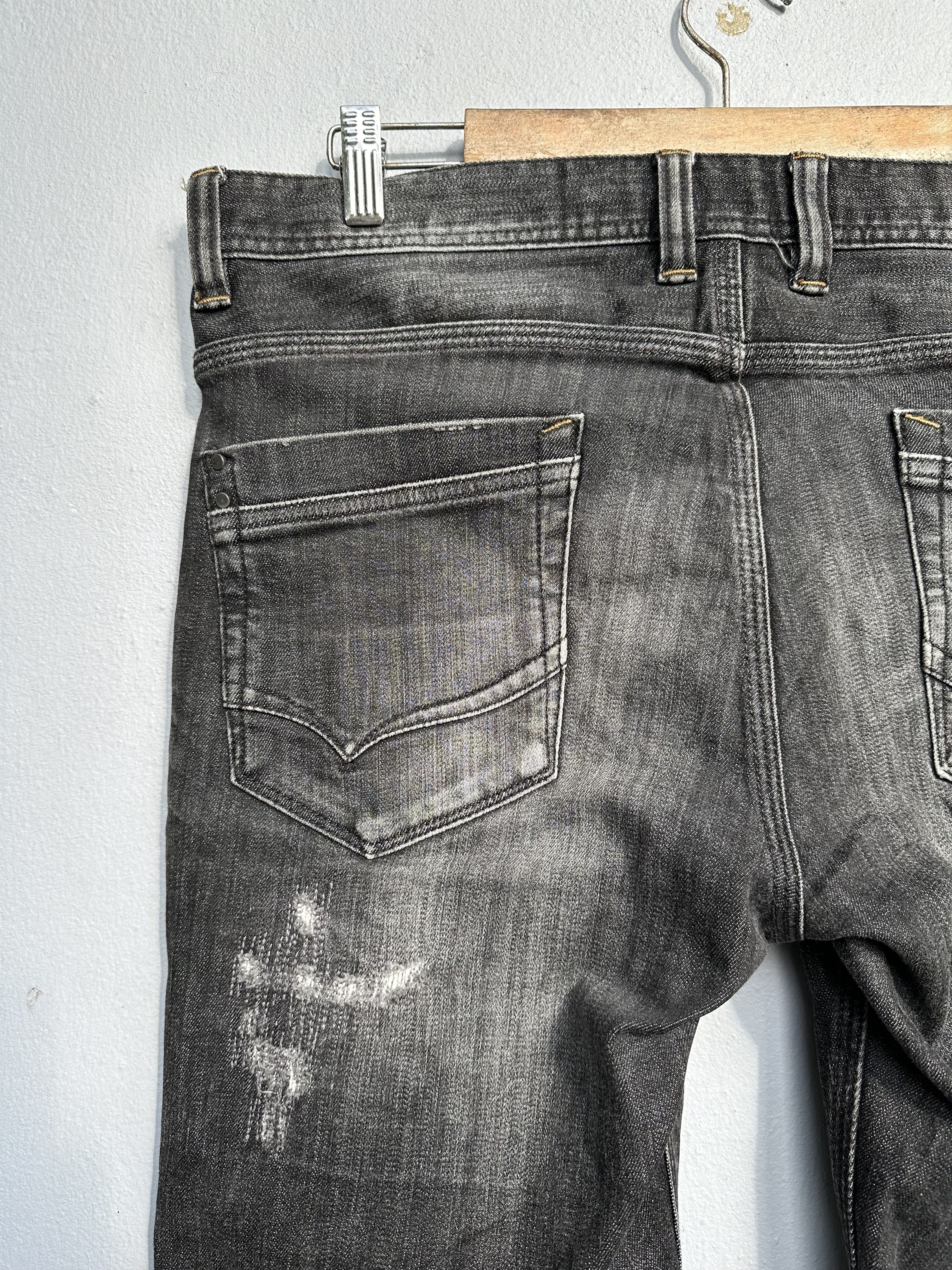 Nicole Club Japanese Brand NCFM Distressed Patchwork Denim Released Hem Size US 35 - 21 Thumbnail