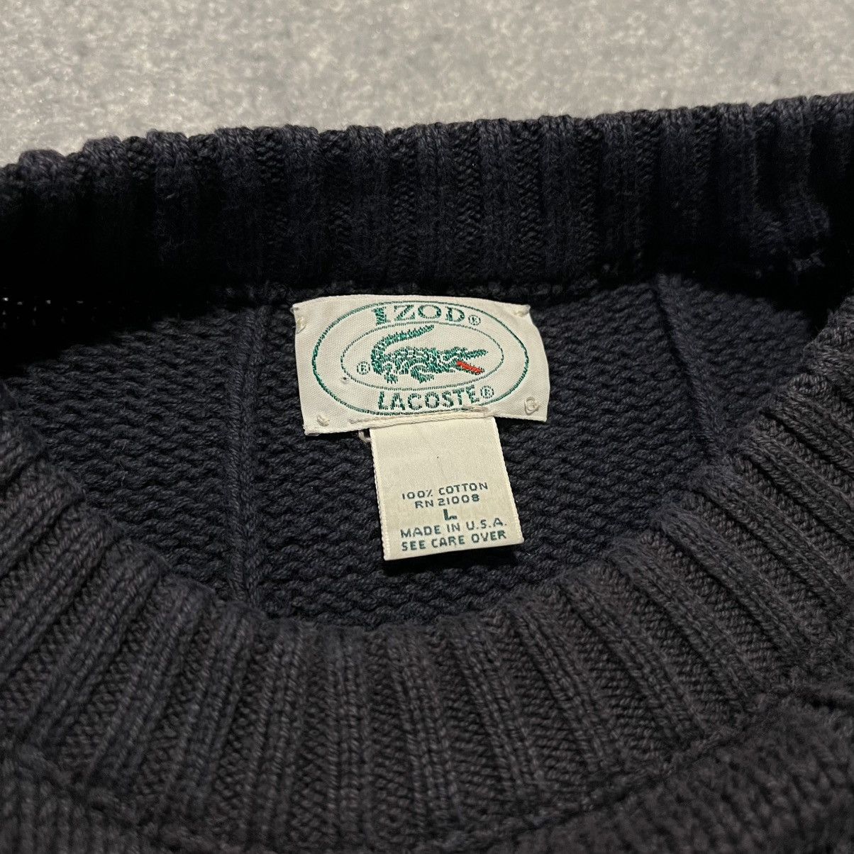 Lacoste Vintage 90s Izod Lacoste Faded Navy Small Basic Logo Sweater Size US L / EU 52-54 / 3 - 7 Thumbnail