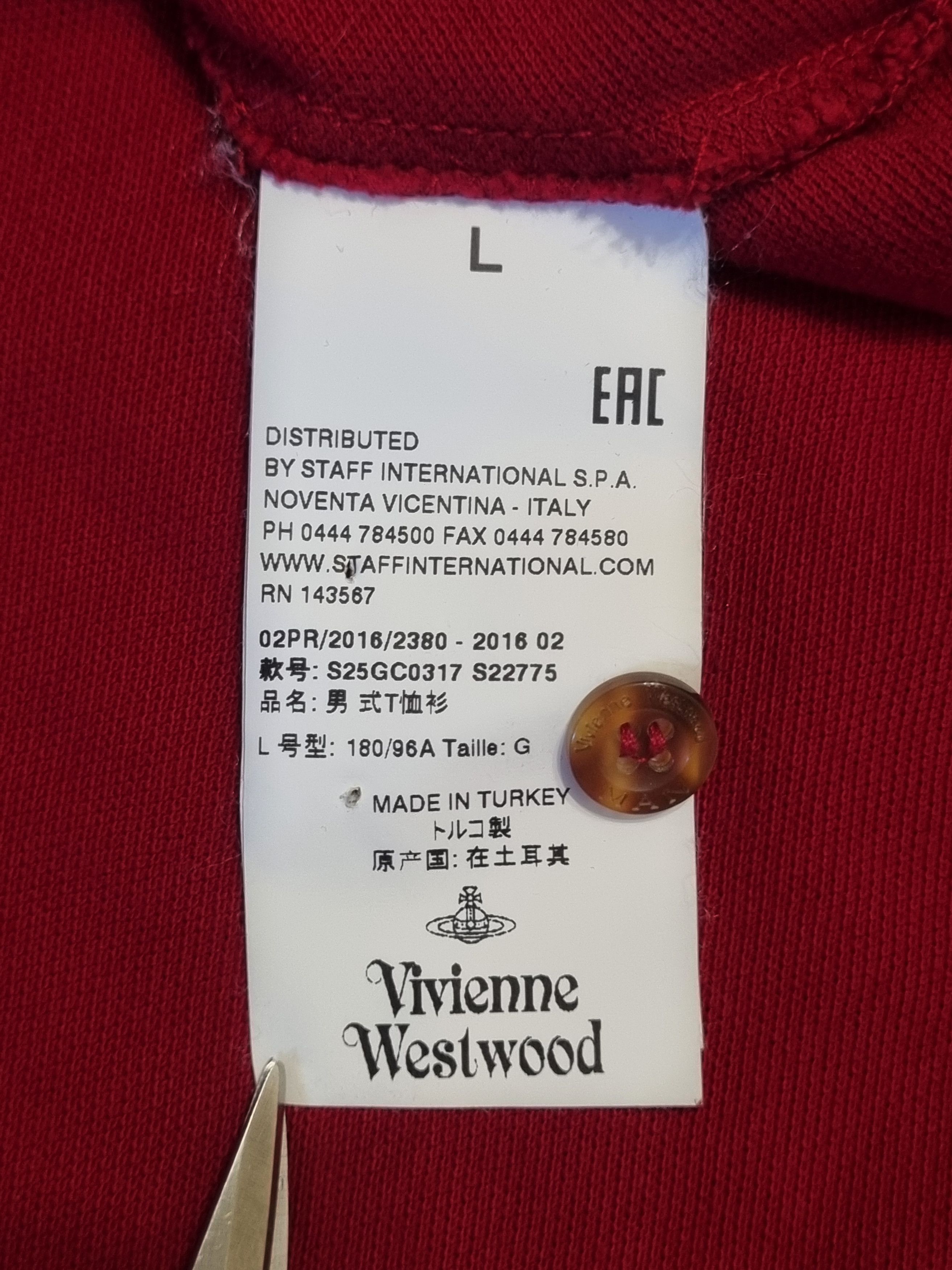 Vivienne Westwood Vivienne Westwood Burgundy Polo T-Shirt Size US L / EU 52-54 / 3 - 9 Thumbnail