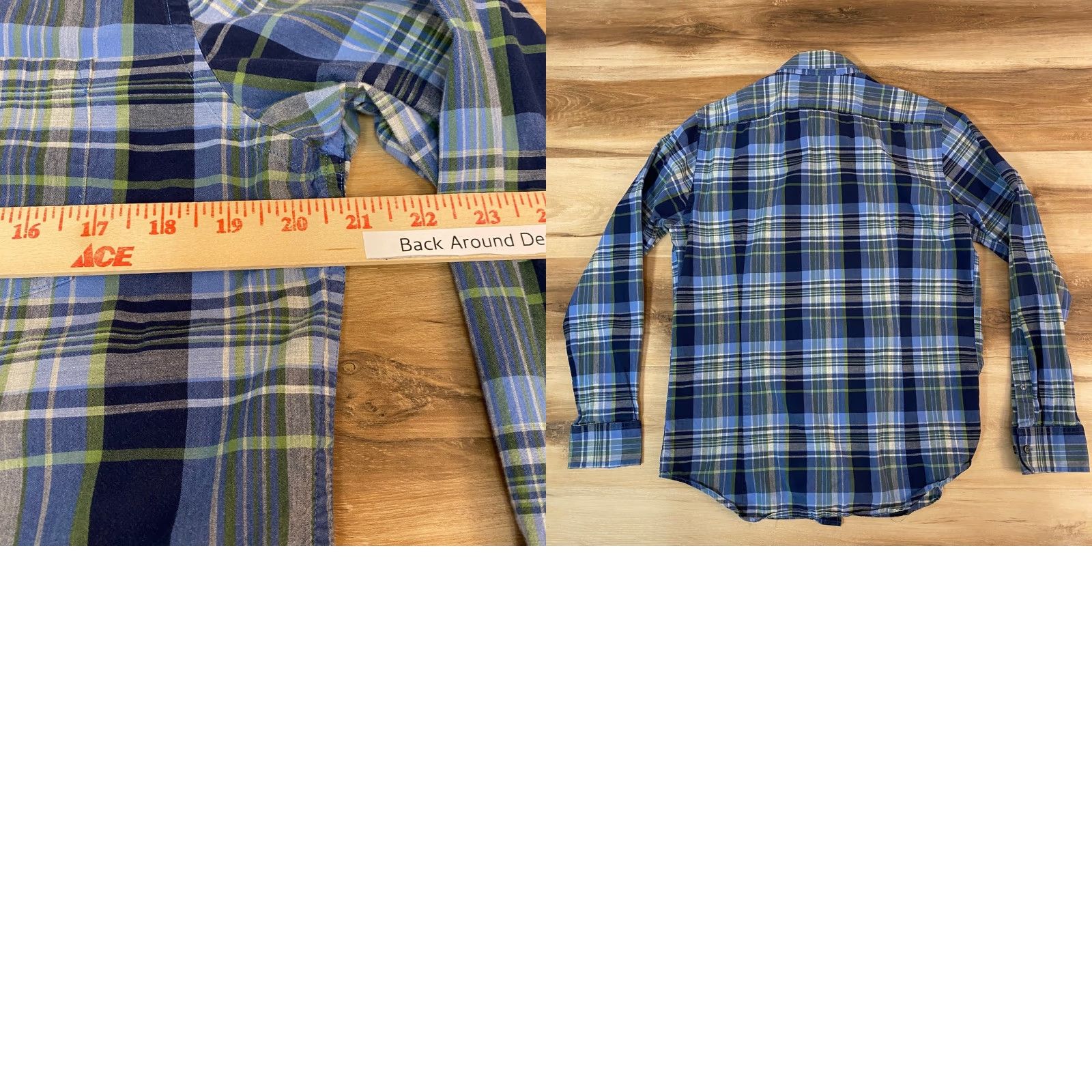Banana Republic Banana Republic Shirt Mens Medium Long Sleeve Button-Up Plaid Slim Fit Cotton Blue Size US M / EU 48-50 / 2 - 8 Thumbnail