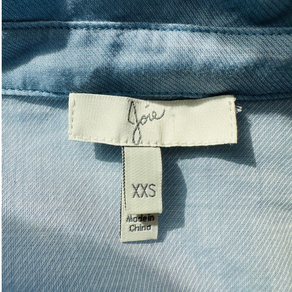 Joie Joie Blue Button Front Pocketed Roll Tab Denim Shirt XXS Size XXS / US 00 / IT 34 - 6 Thumbnail