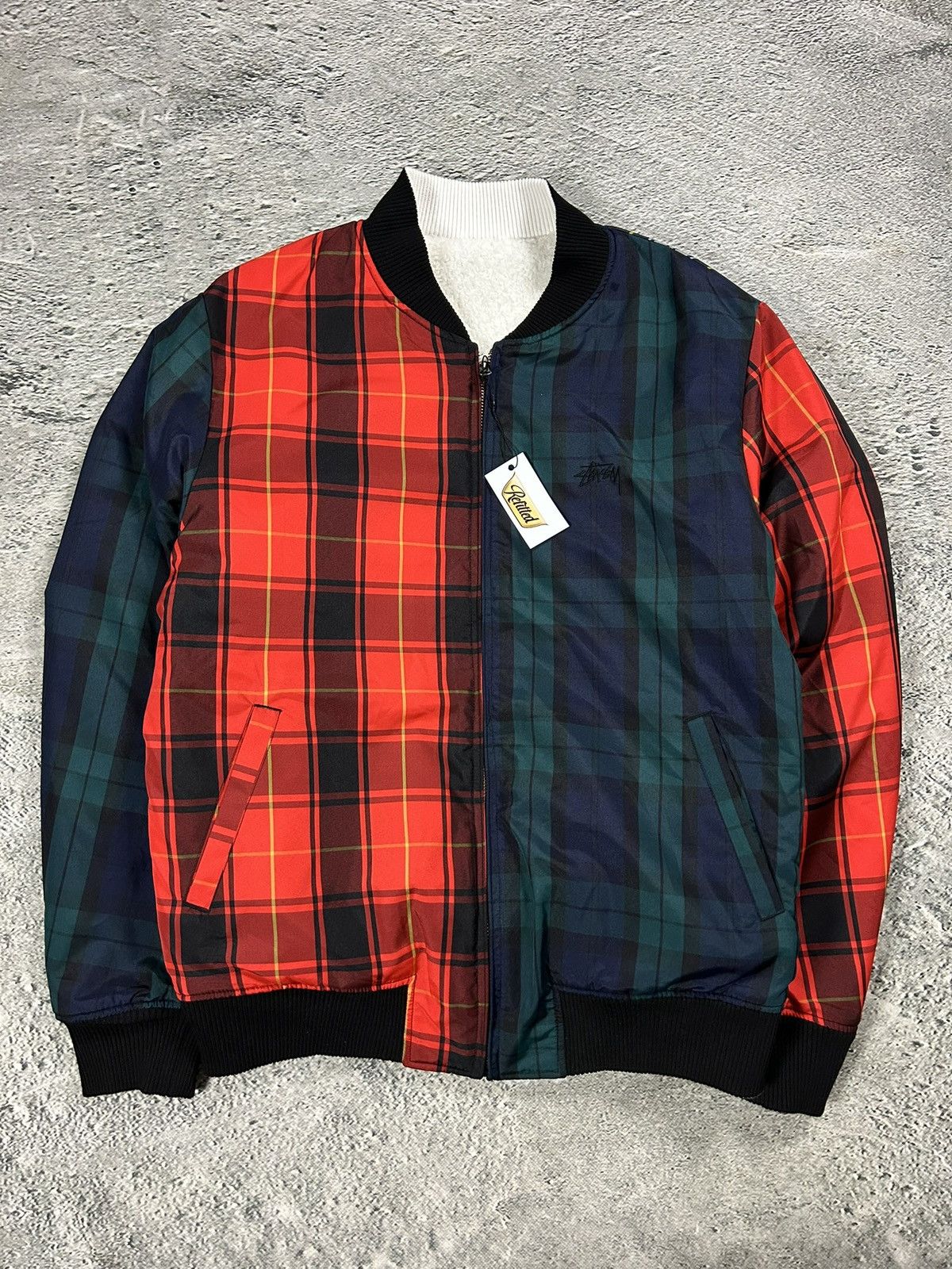 Stussy Stussy Sherpa bomber jacket reversible fleece tartan Size US XL / EU 56 / 4 - 1 Thumbnail