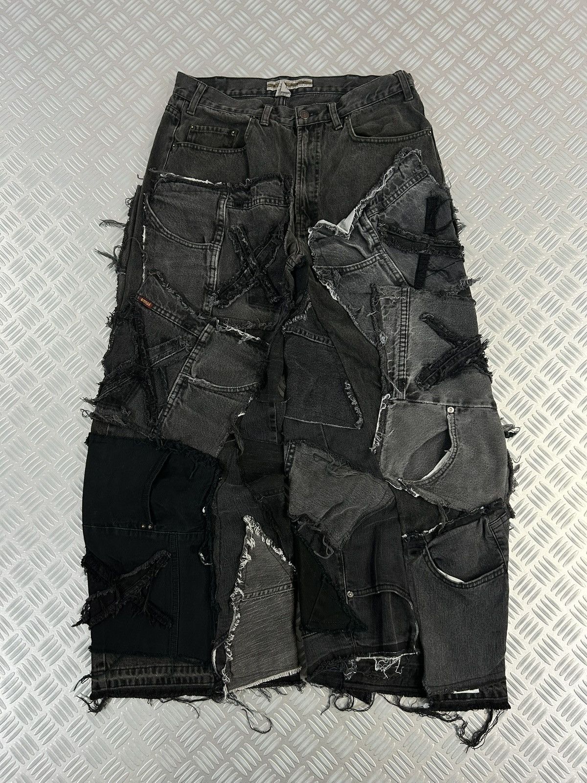 JNCO × Jean Handmade baggy jeans patchwork opium style streetwear Size US 32 / EU 48 - 3 Thumbnail