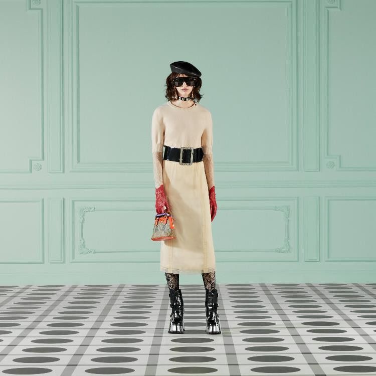 Gucci o1s1wg111025 Silk Organza Midi Skirt in Off White Size 28" / US 6 / IT 42 - 2 Thumbnail