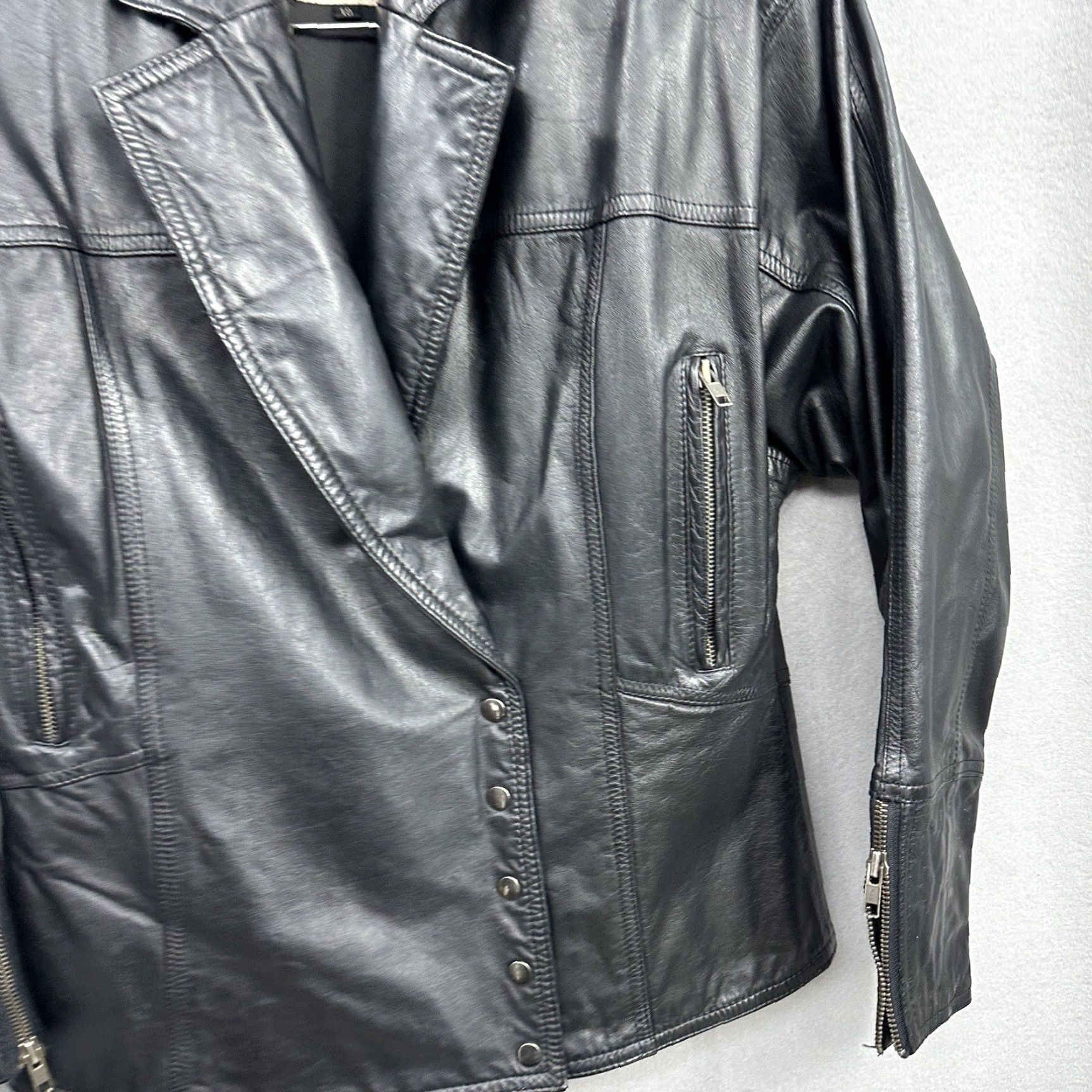 Vintage VINTAGE Together Leather Jacket Women Size 10 Black Moto Western Fringe Long Sleeve Size L / US 10 / IT 46 - 3 Thumbnail