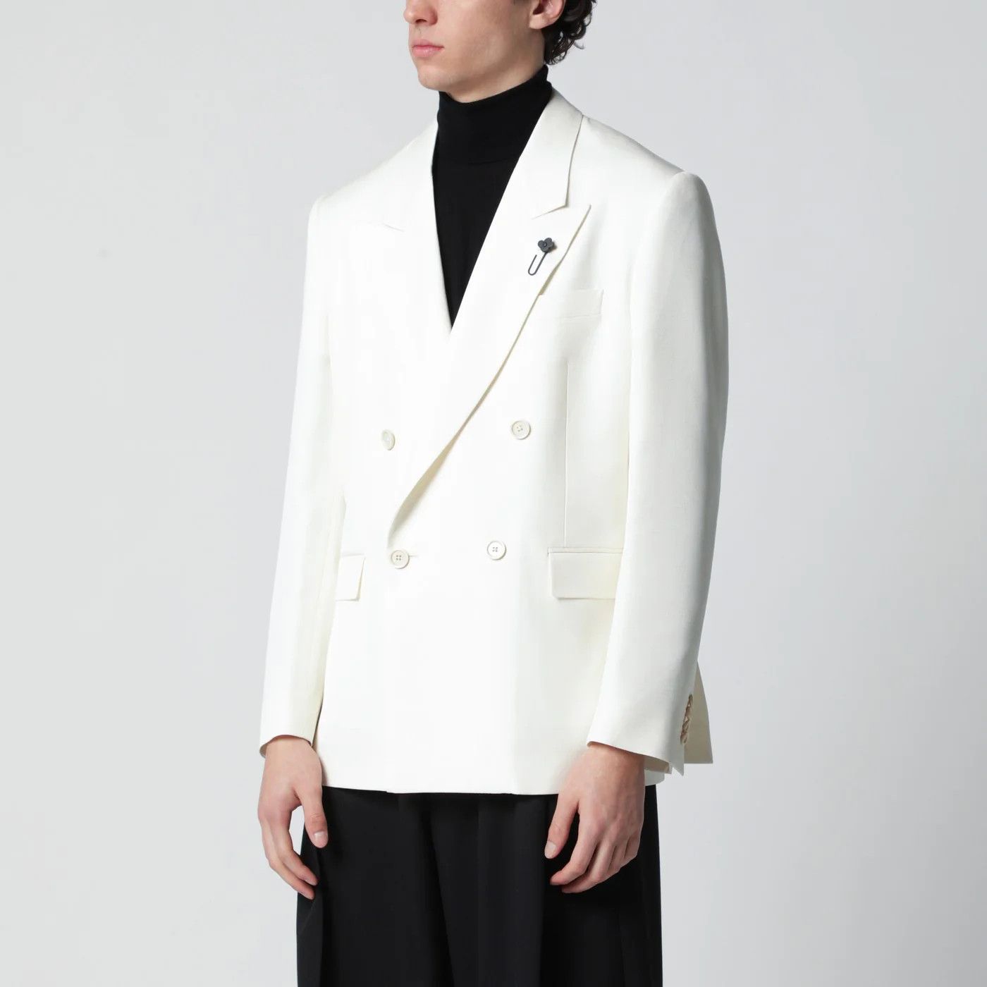 Lardini o1d2blof0526 Viscose Double-breasted Suits in White Size US M / EU 48-50 / 2 - 1 Thumbnail