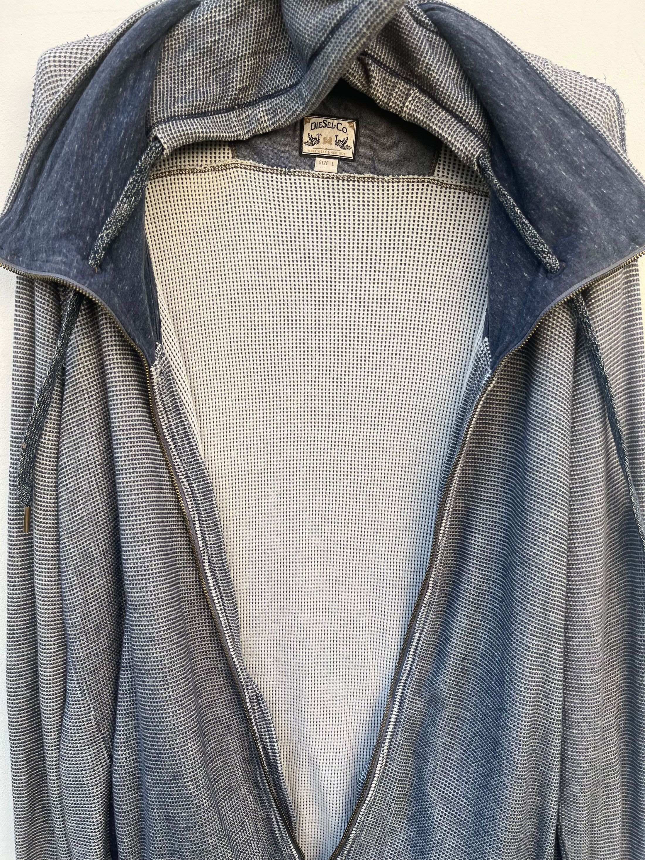 Designer × Diesel Diesel Co Reverse Sewing Knitted Zipper Hooded Sweatshirt Size US L / EU 52-54 / 3 - 7 Thumbnail