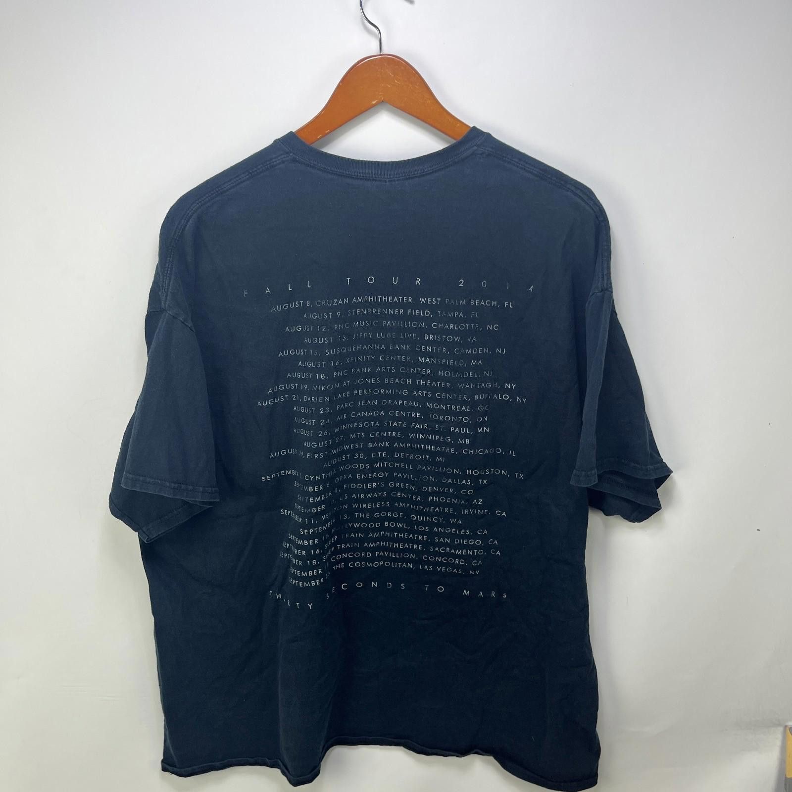Vintage 30 Seconds To Mars 2014 Tour Band T Shirt 2XL Skull Goth Size US XXL / EU 58 / 5 - 5 Thumbnail