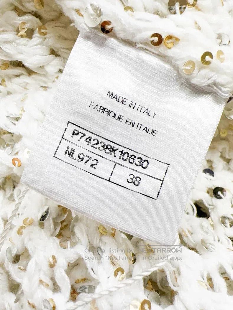Chanel Chanel 23c beige hollow knitted sequin diamond button knit Size XS / US 0-2 / IT 36-38 - 7 Thumbnail
