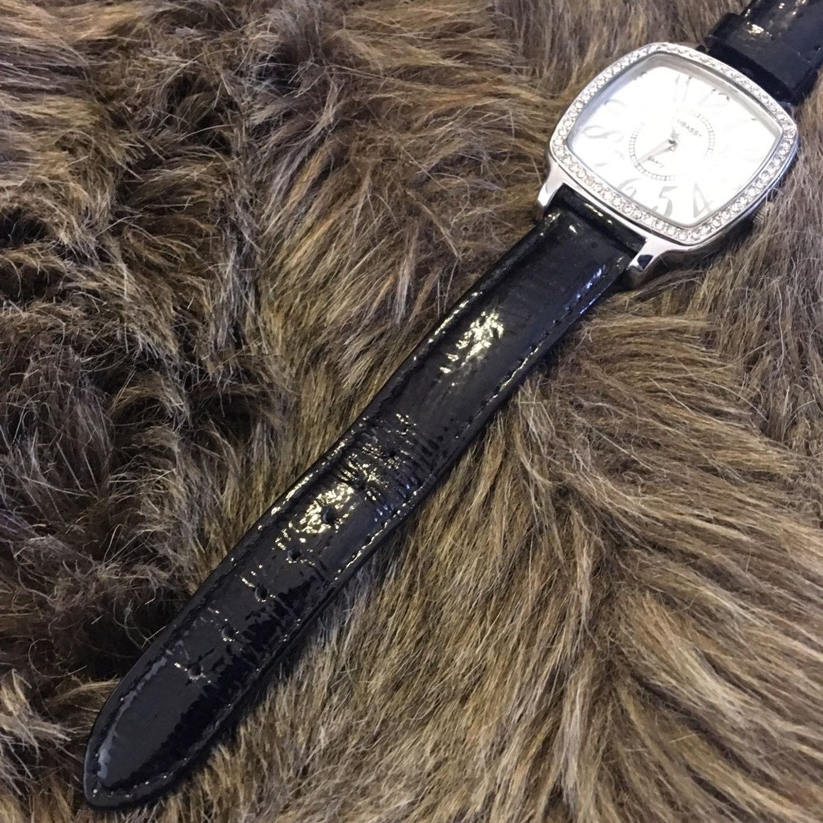 Jewelry Ladies Embassy black leather rhinestone watch Size ONE SIZE - 7 Thumbnail