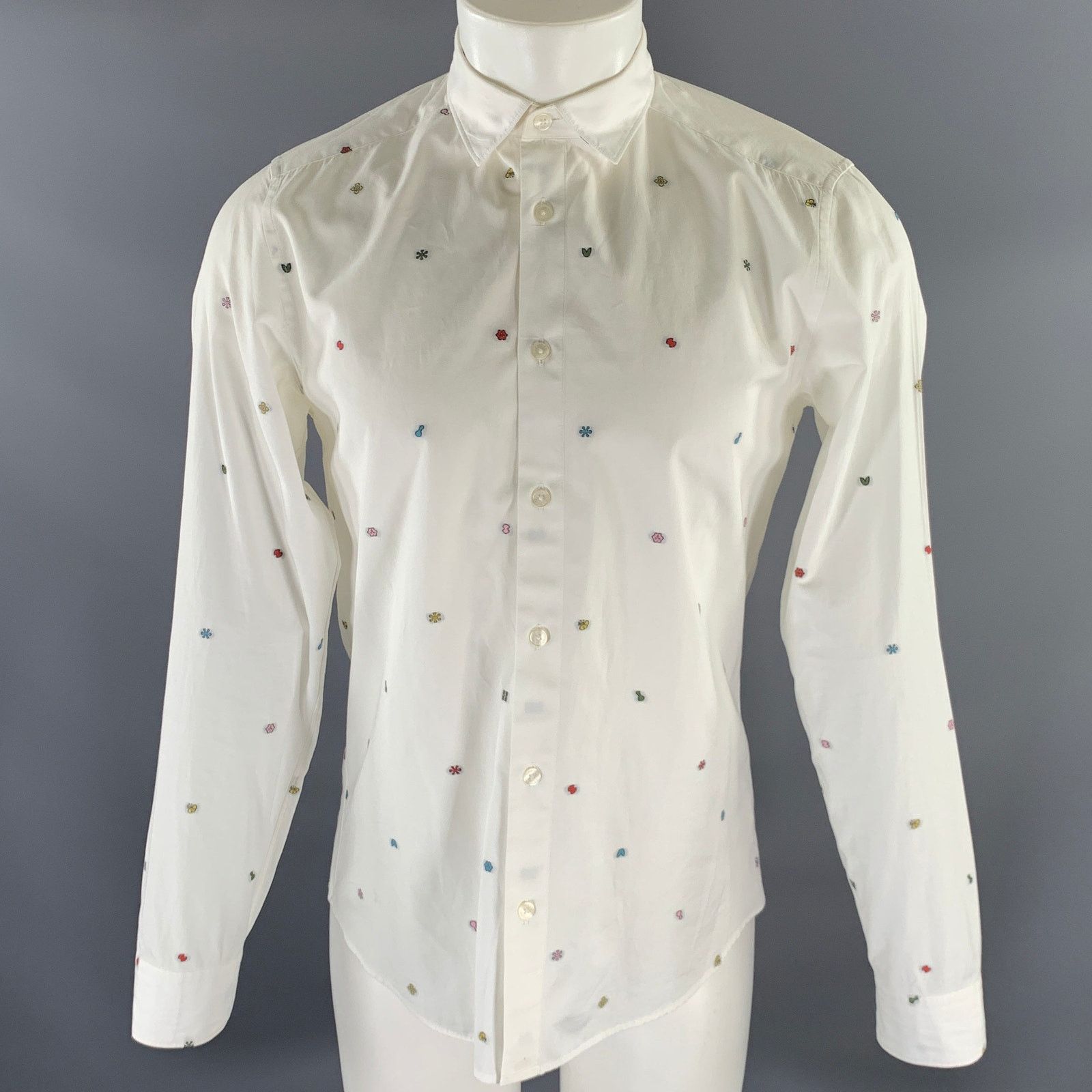 Kenzo KENZO S White Cotton Button Up Long Sleeve Shirt Size US S / EU 44-46 / 1 - 1 Thumbnail