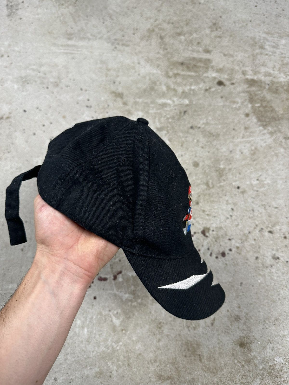 Nintendo Vintage Y2K Super Mario Black Racing Kart Hat Cap Size ONE SIZE - 6 Thumbnail