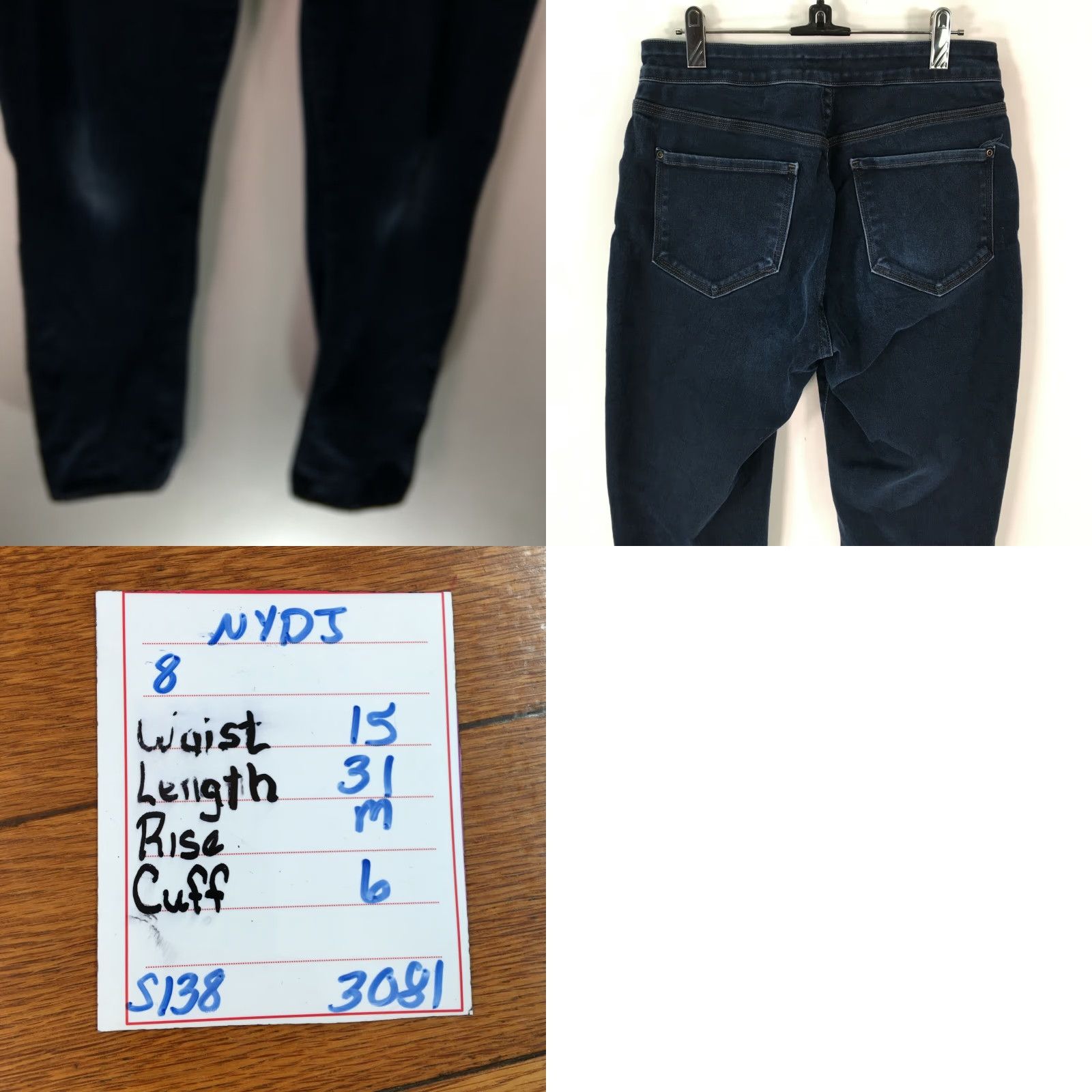 NYDJ NYDJ Women's Denim Jeans Leggings Dark Blue Size 8 30X31 Mid Rise 5-Pocket Cotton Spandex Style Leggings Size 30" / US 8 / IT 44 - 8 Thumbnail