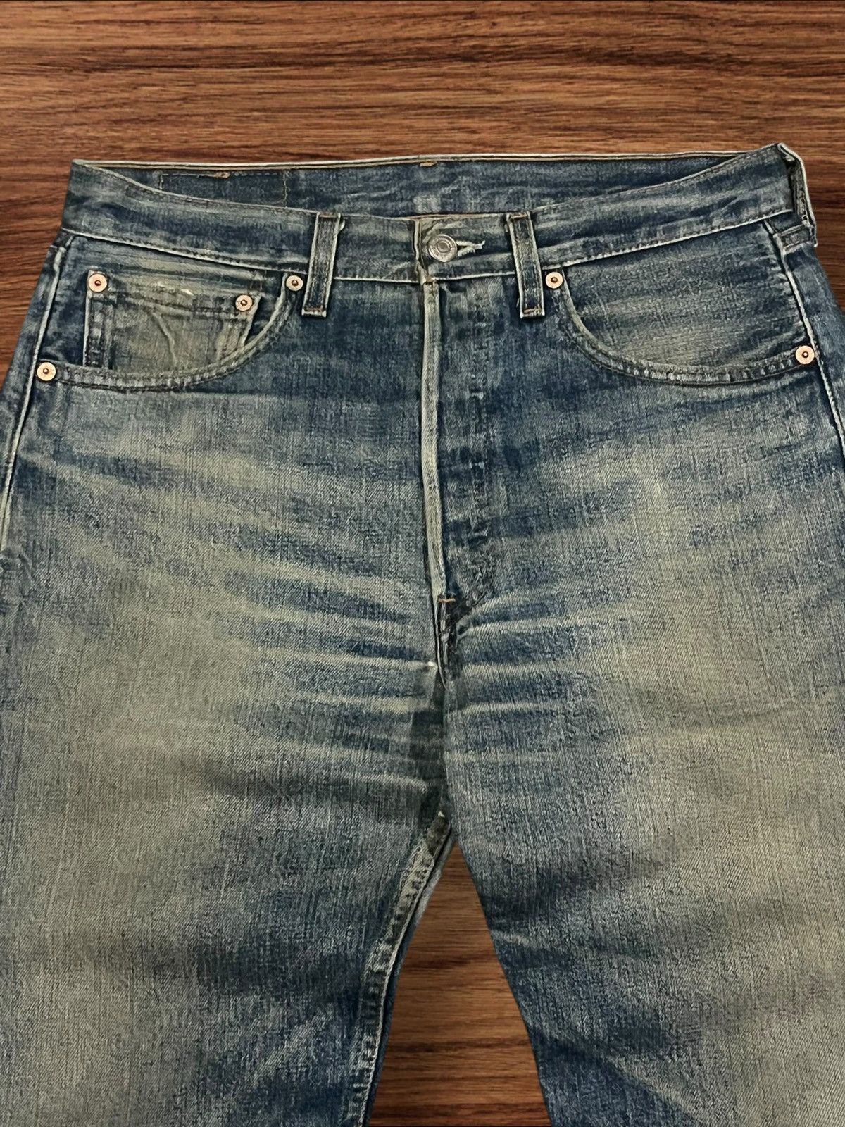 Levi's Vintage 90s Levi’s 501 Button Fly Dark Blue Faded Jeans Size US 31 - 4 Thumbnail