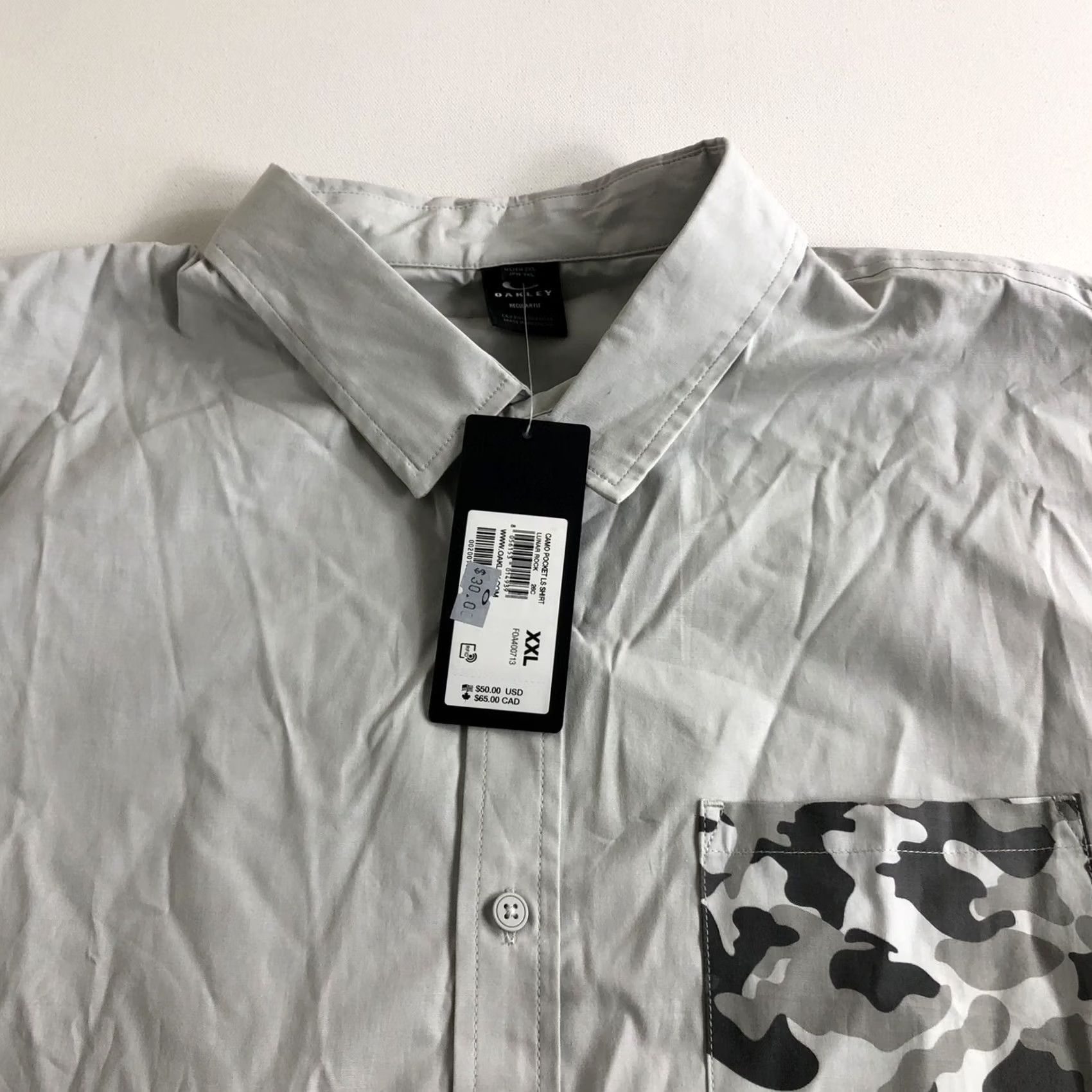 Oakley OAKLEY Camo Pocket Long Sleeve Shirt Army Gray Button Up Casual 2XL NWT Mens Size US XXL / EU 58 / 5 - 7 Thumbnail