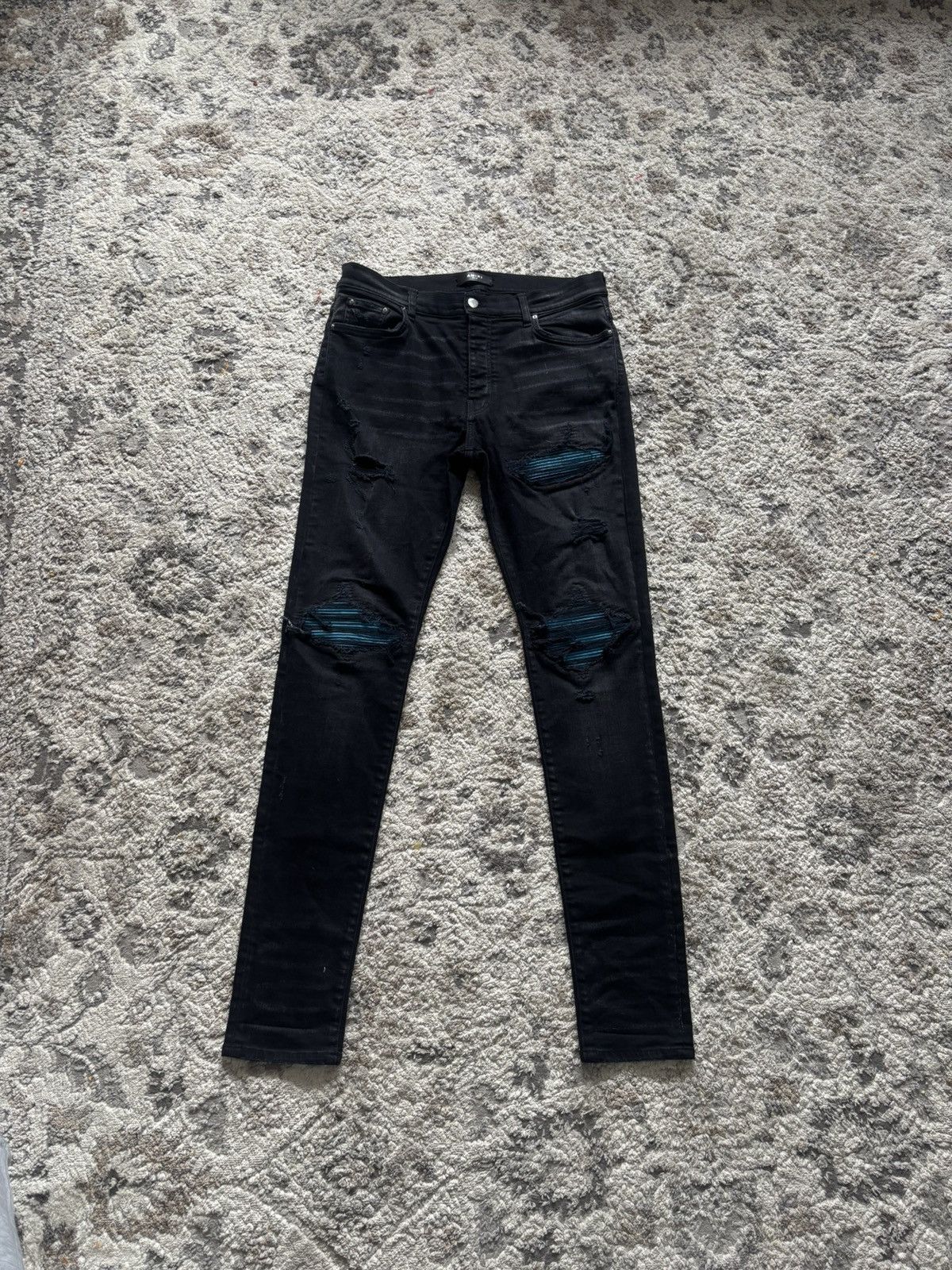 Amiri Amiri MX1 “Blue Cracked” Jeans Size US 36 / EU 52 - 1 Thumbnail