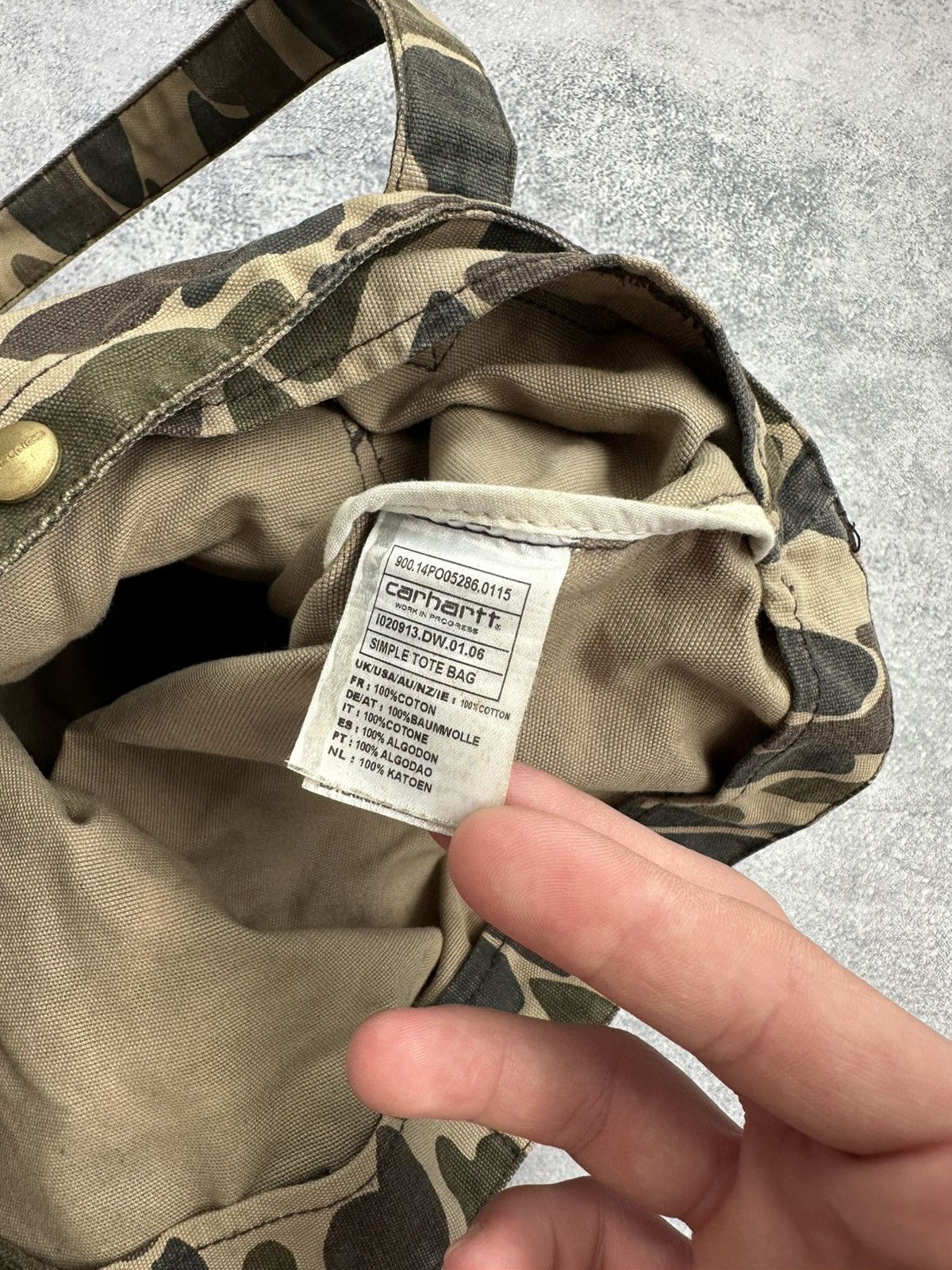 Carhartt 🚨Rare Vintage Carhartt Simple Tote Bag Camouflage Y2K Size ONE SIZE - 10 Thumbnail