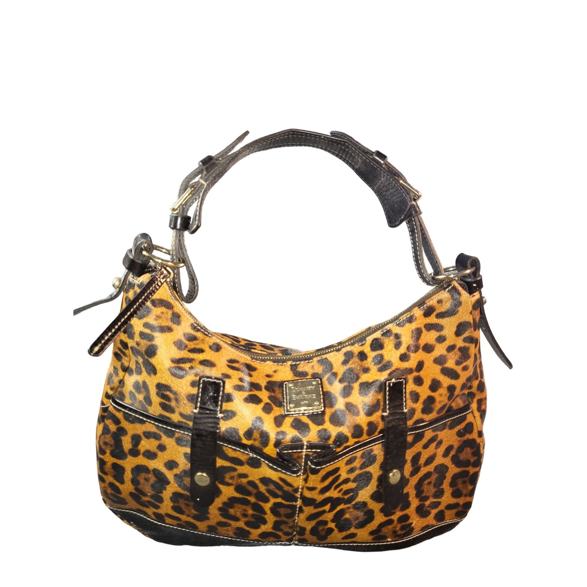 Dooney & Bourke Safari Print Shoulder Bag Genuine Italian Le
