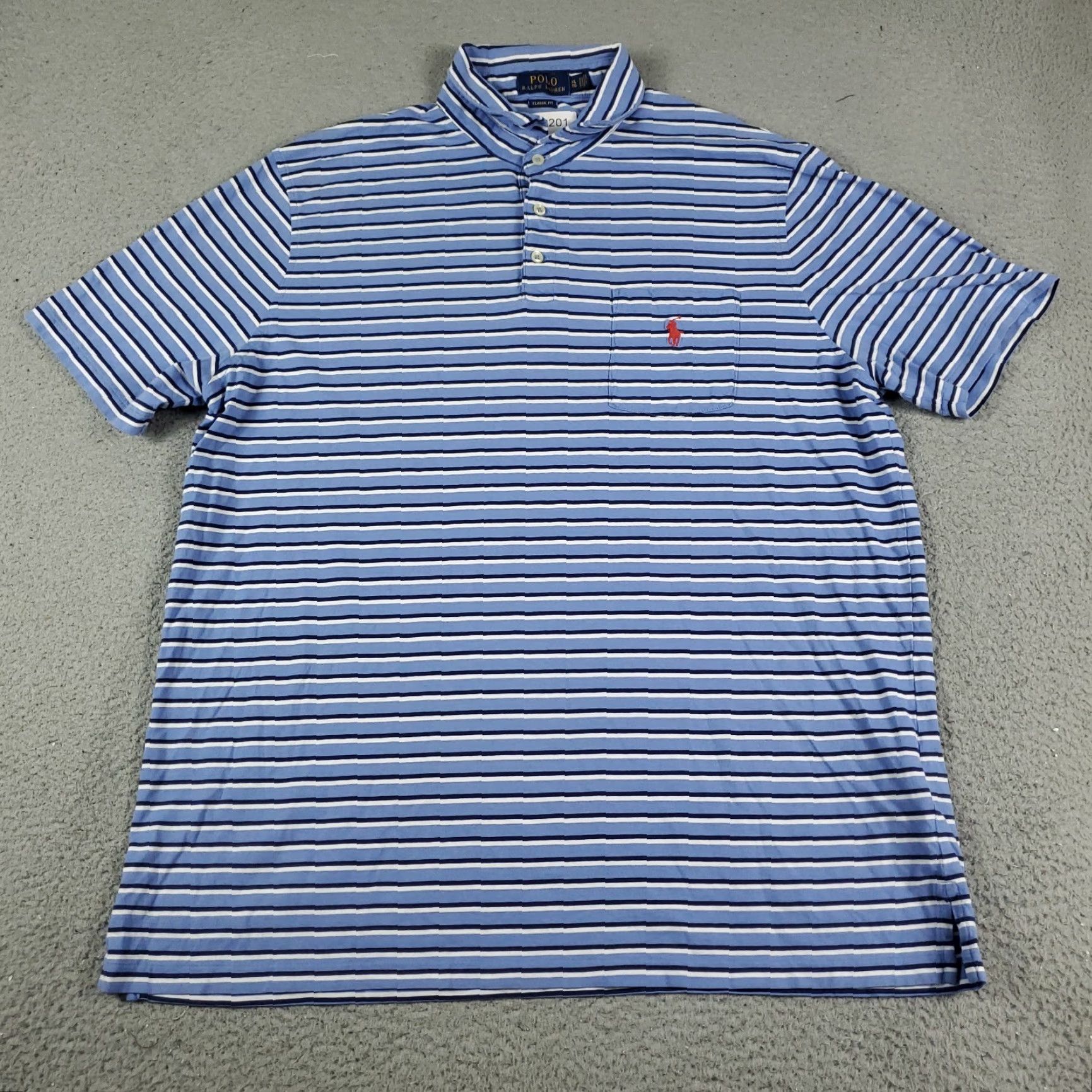 Ralph Lauren Ralph Lauren Polo Shirt Blue Striped XL Short Sleeve Mens Casual Activewear Size US XL / EU 56 / 4 - 3 Thumbnail