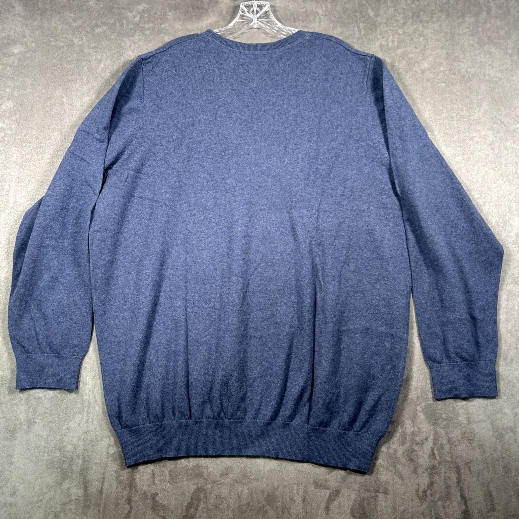 Vintage LL Bean Mens V-Neck Sweater XXL Tall Indigo Cotton Cashmere Pullover Business Casual Travel Size US XXL / EU 58 / 5 - 7 Thumbnail