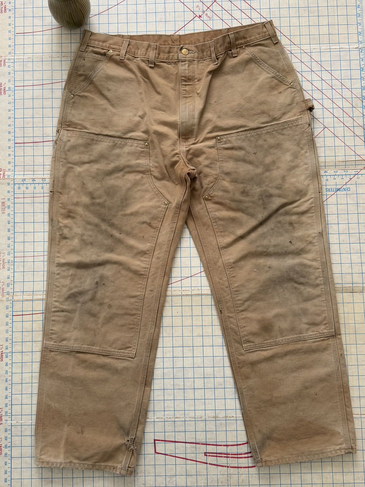 Carhartt Carhartt Double Knee Work Pants Tan Duck Canvas 44x32 Loose Size US 44 / EU 60 - 1 Thumbnail